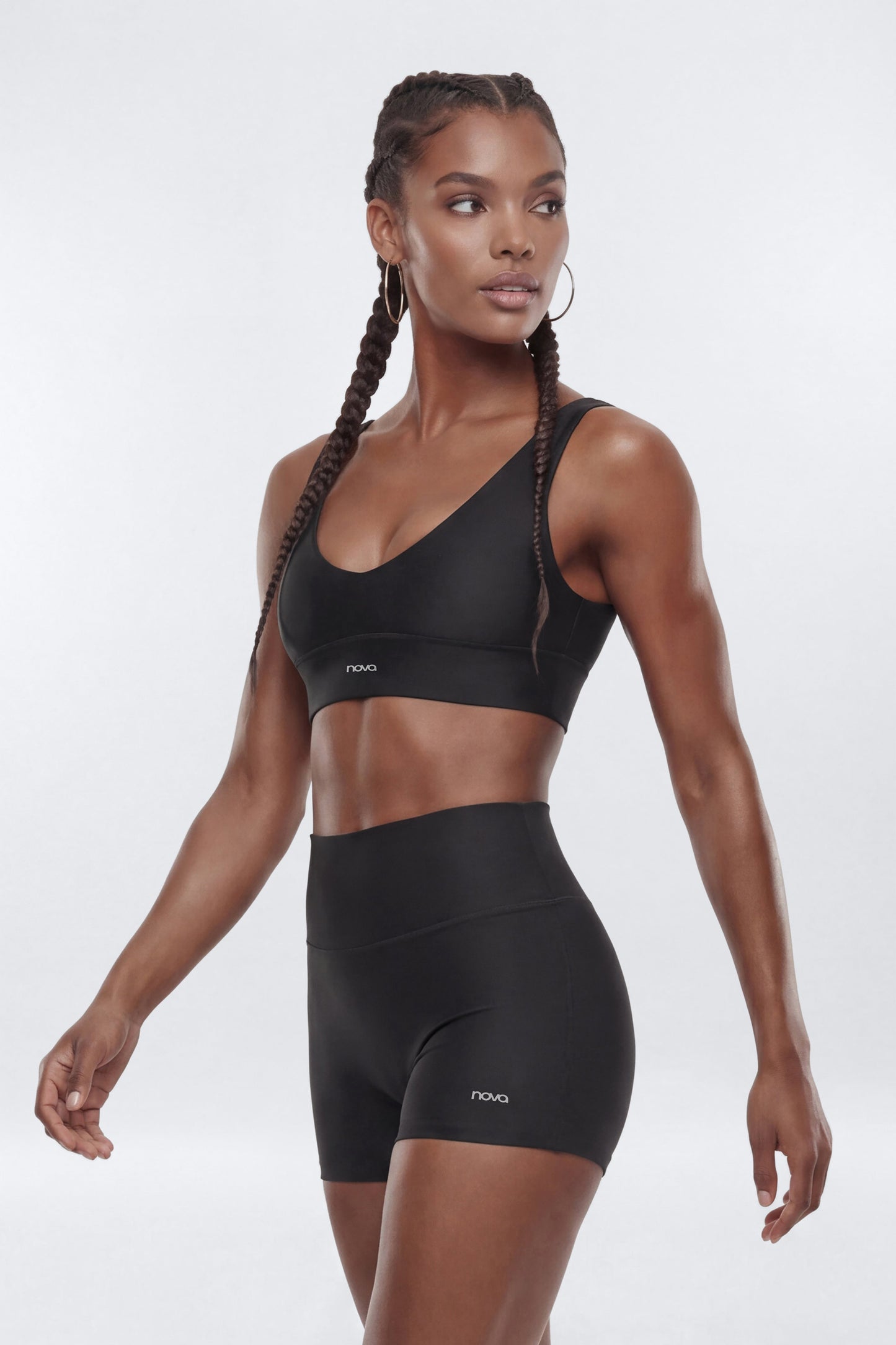 AirSculpt™ 3″ Mid Rise Biker Short - Black Fashion Nova