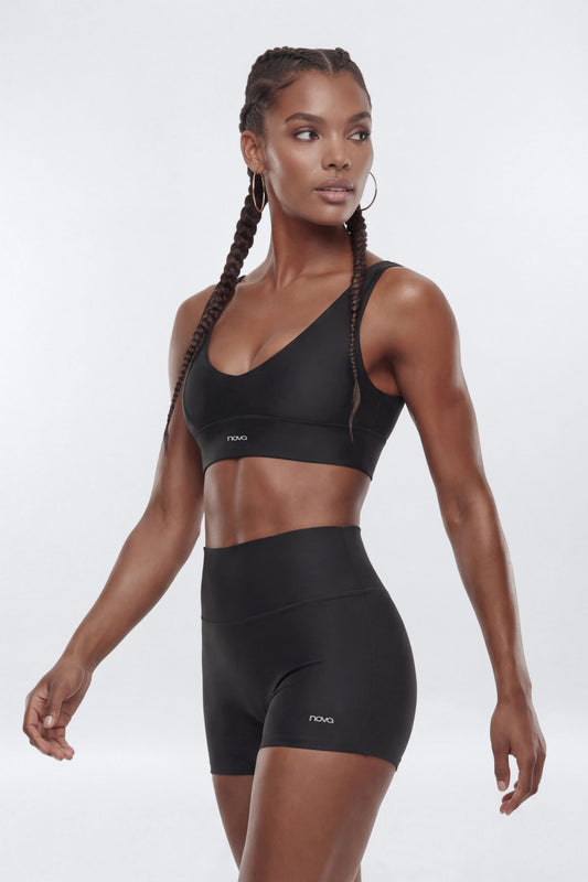 AirSculpt™ 3″ Mid Rise Biker Short - Black Fashion Nova