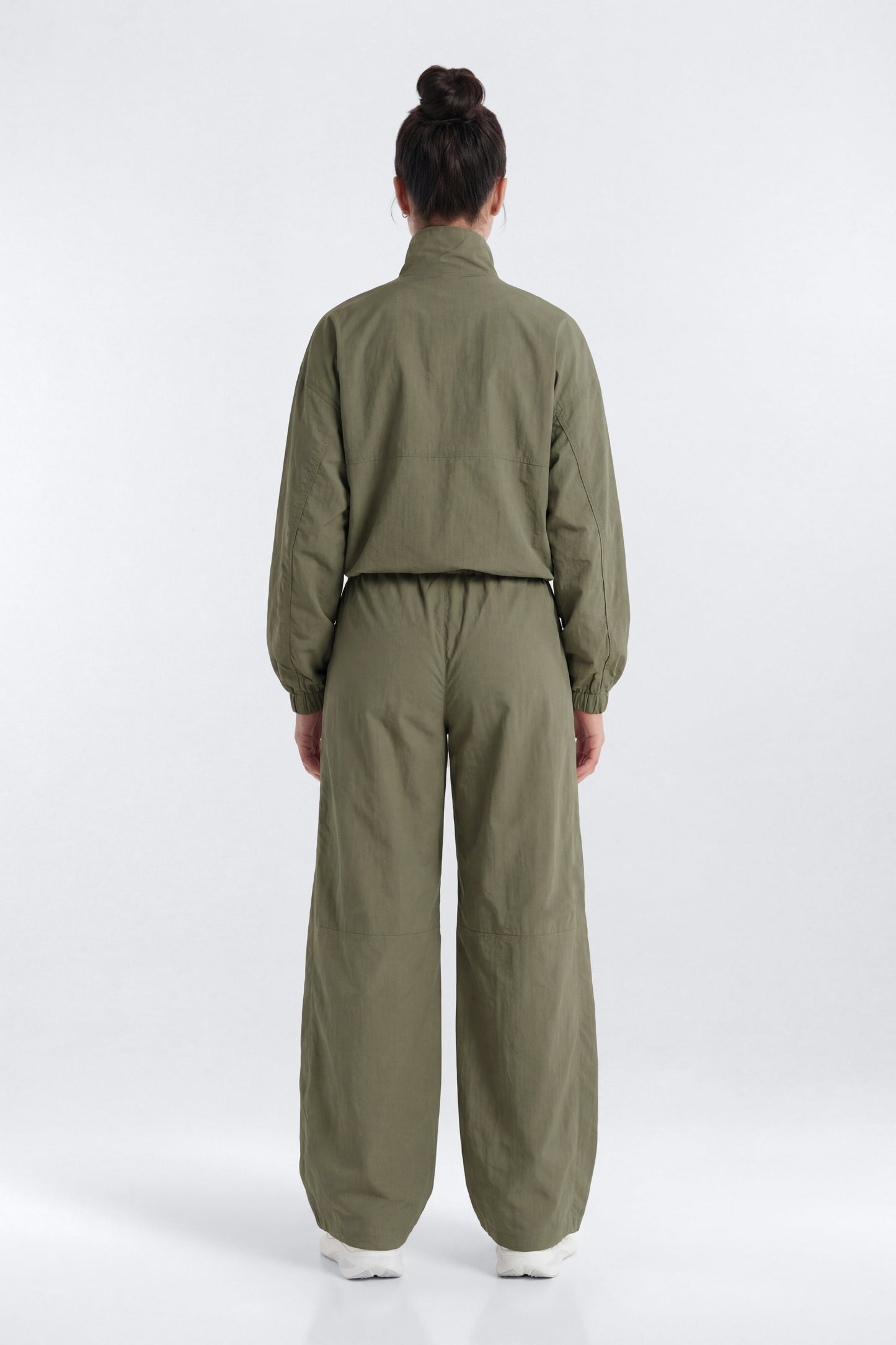 CoreNylon 32″ Wide Leg Track Pant - Moss Fashion Nova