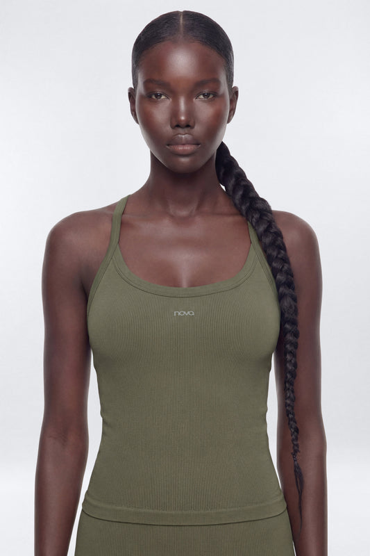 SeamlessLift™ Y Back Sports Top - Moss Fashion Nova
