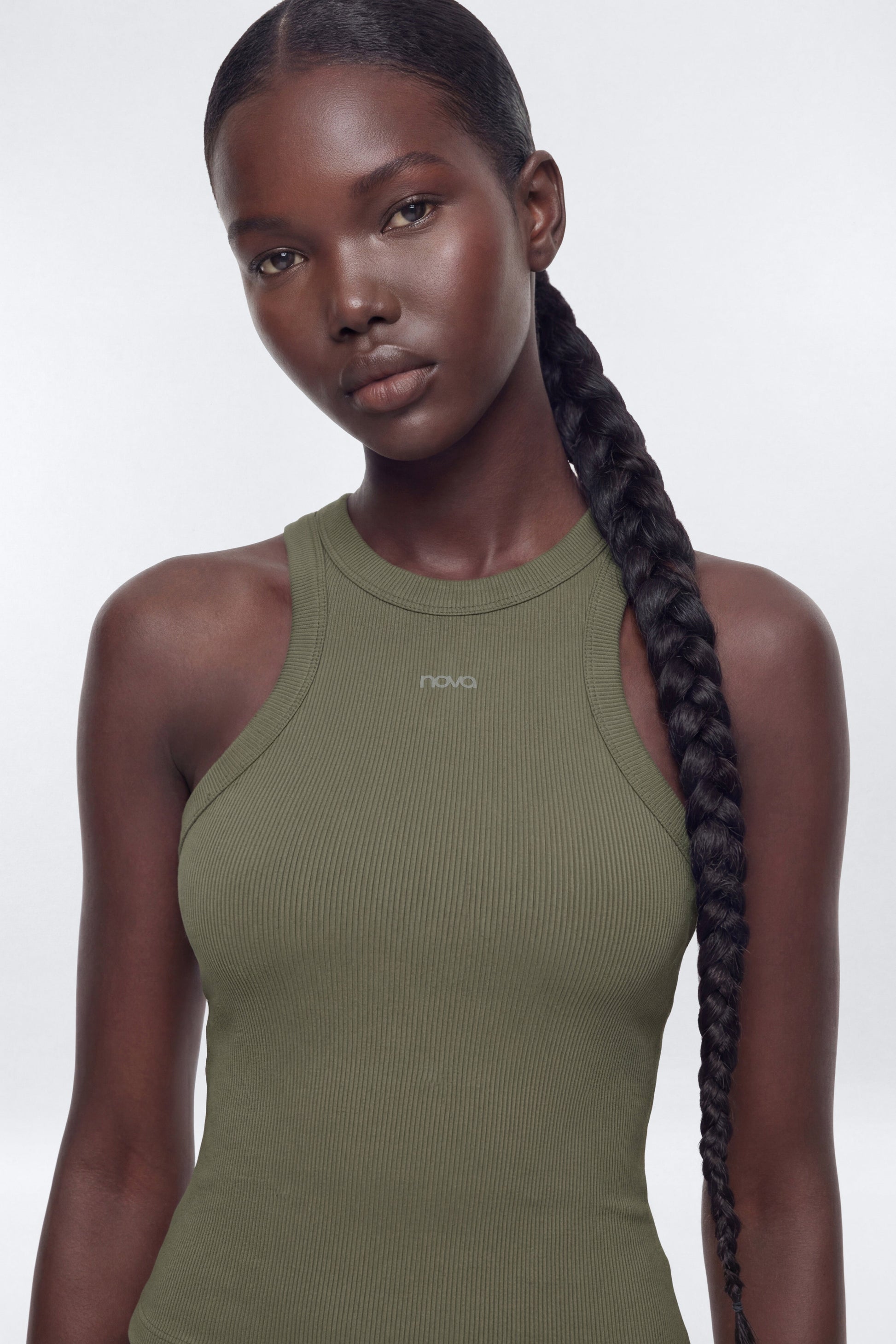 SeamlessLift™ Active Double Racer Tank - Moss Fashion Nova