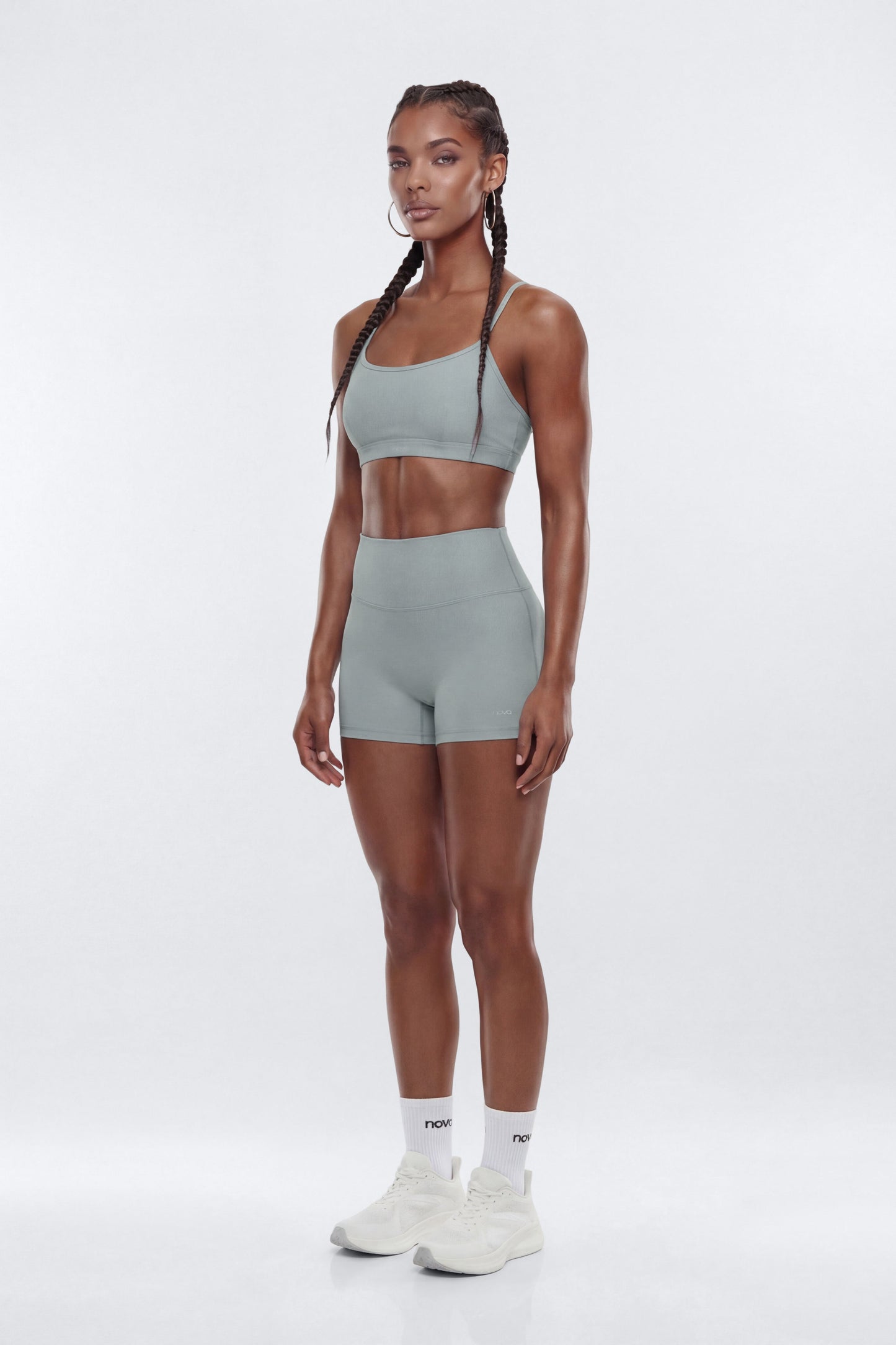AirSculpt™ 3″ Mid Rise Biker Short - Steel Fashion Nova