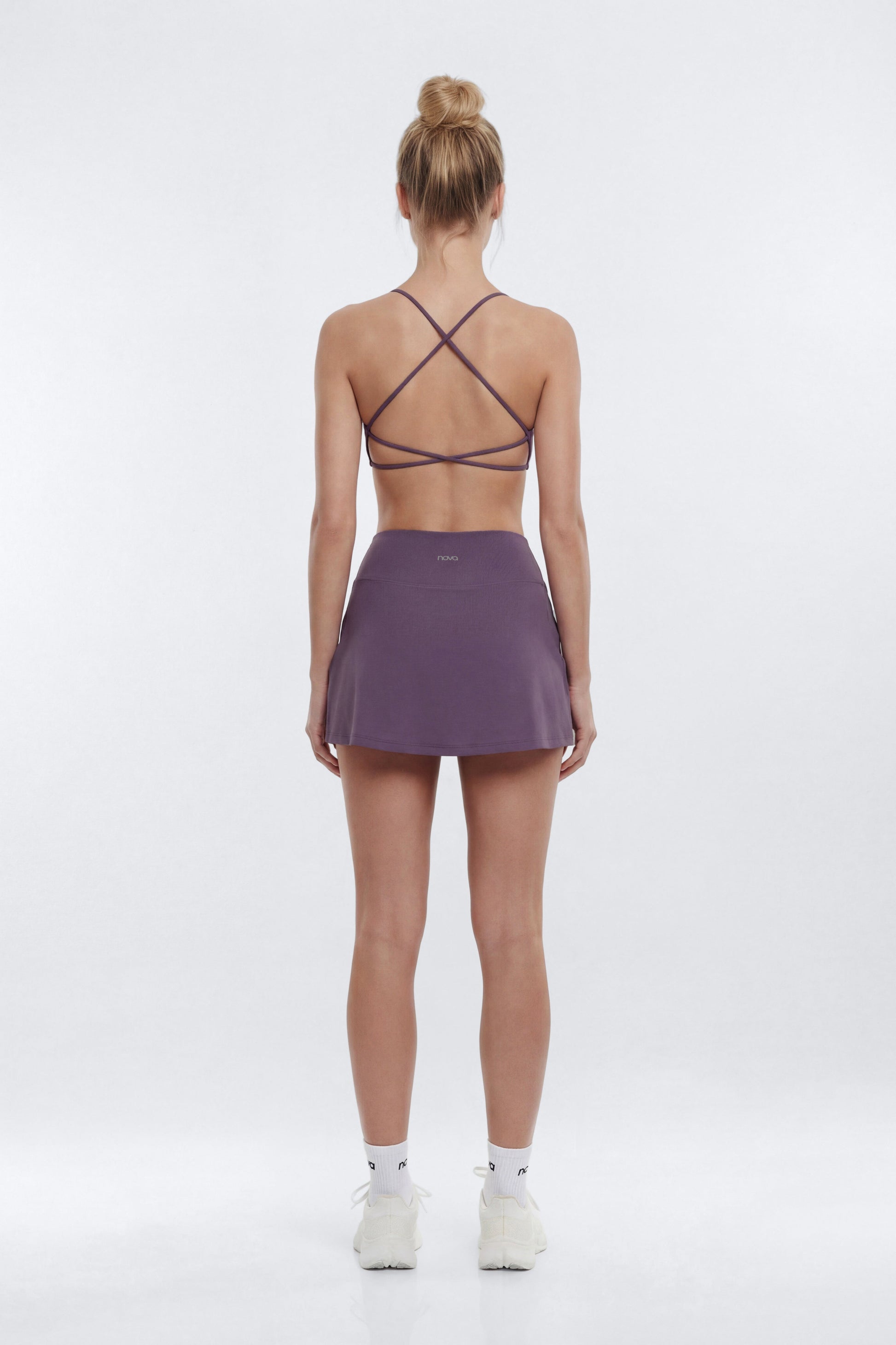 CloudForm™ Front Wrap Sports Mini Skort - Iris Fashion Nova