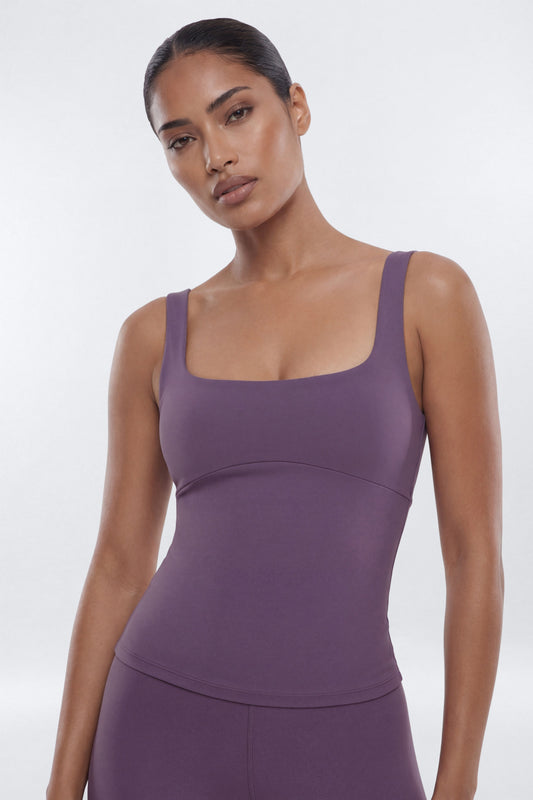 CloudForm™ Cut Out Back Sport Tank - Iris Fashion Nova