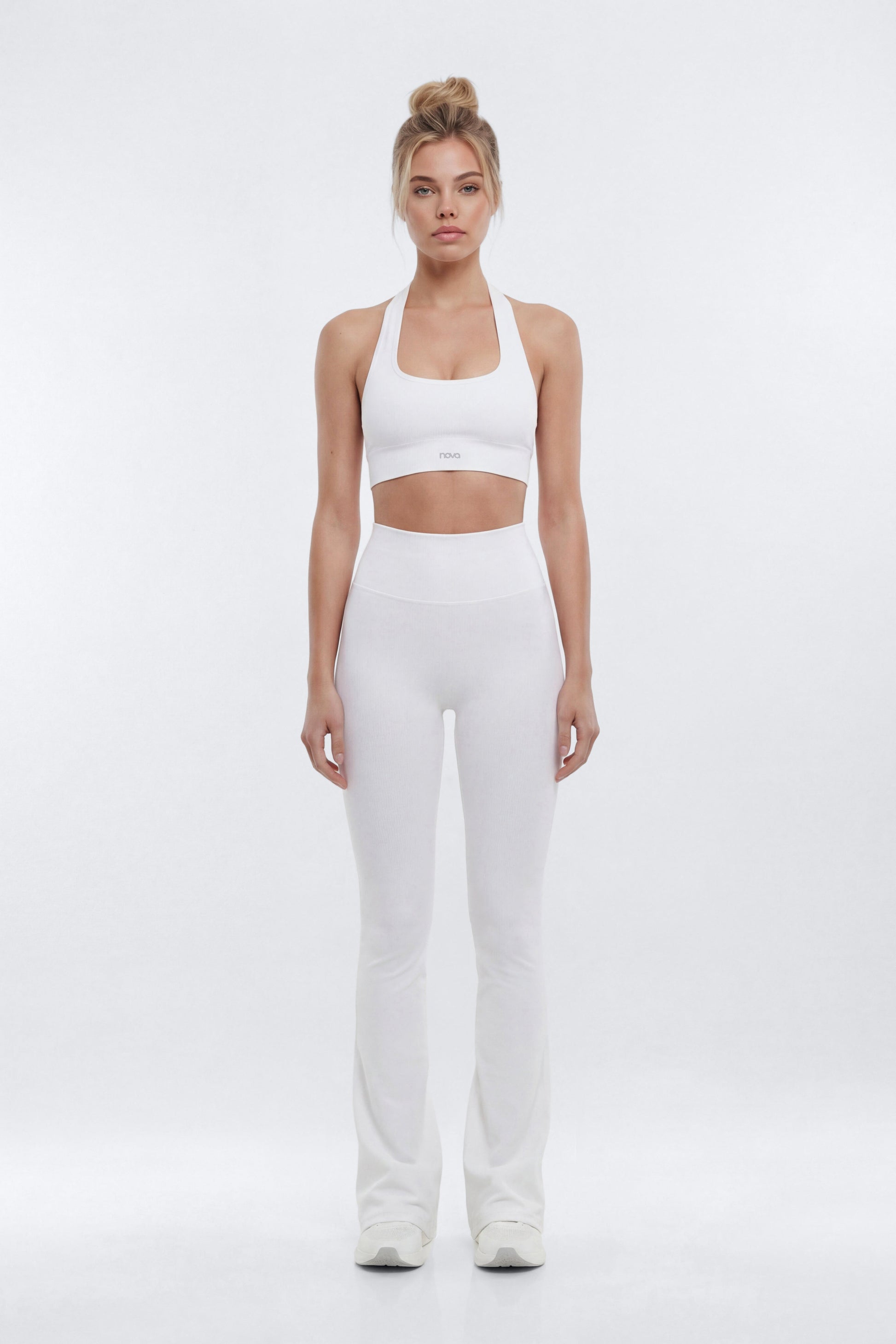 SeamlessLift™ 32″ High Rise Flare Legging - Bright White Fashion Nova