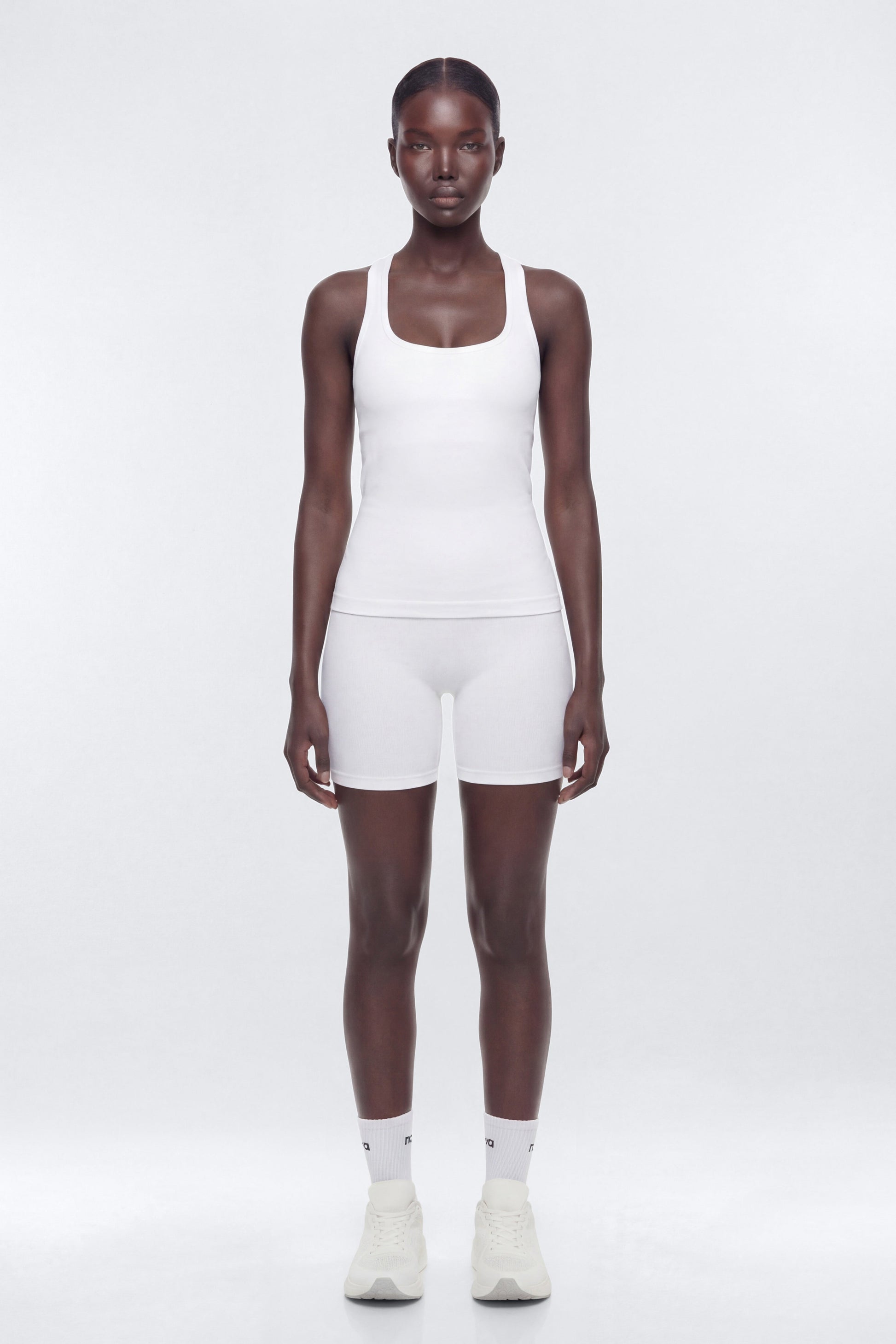 SeamlessLift™ Scoop Neck Racerback Active Tank - Bright White Fashion Nova