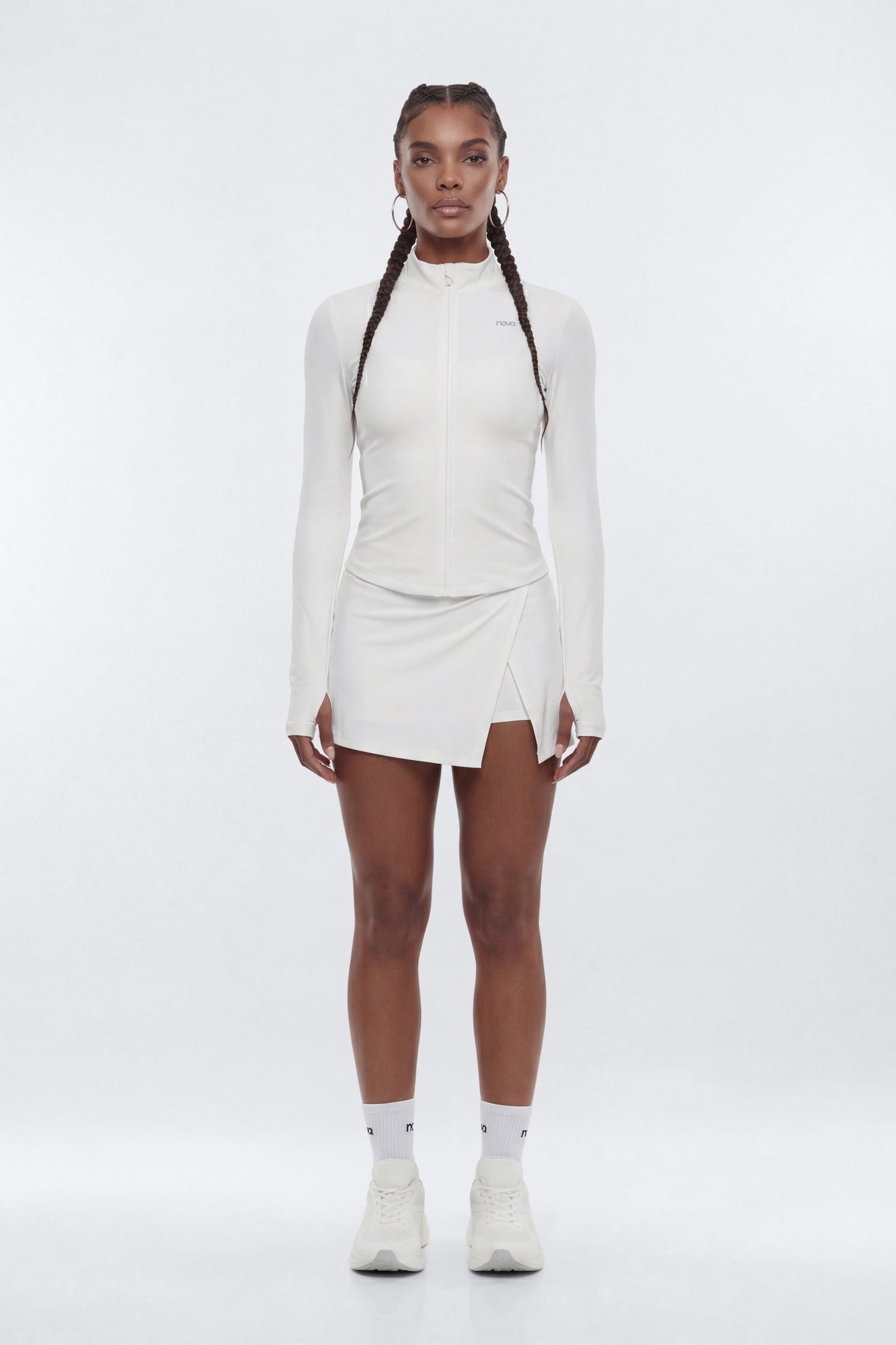 CloudForm™ Long Sleeve Full Zip Jacket - Bright White Fashion Nova