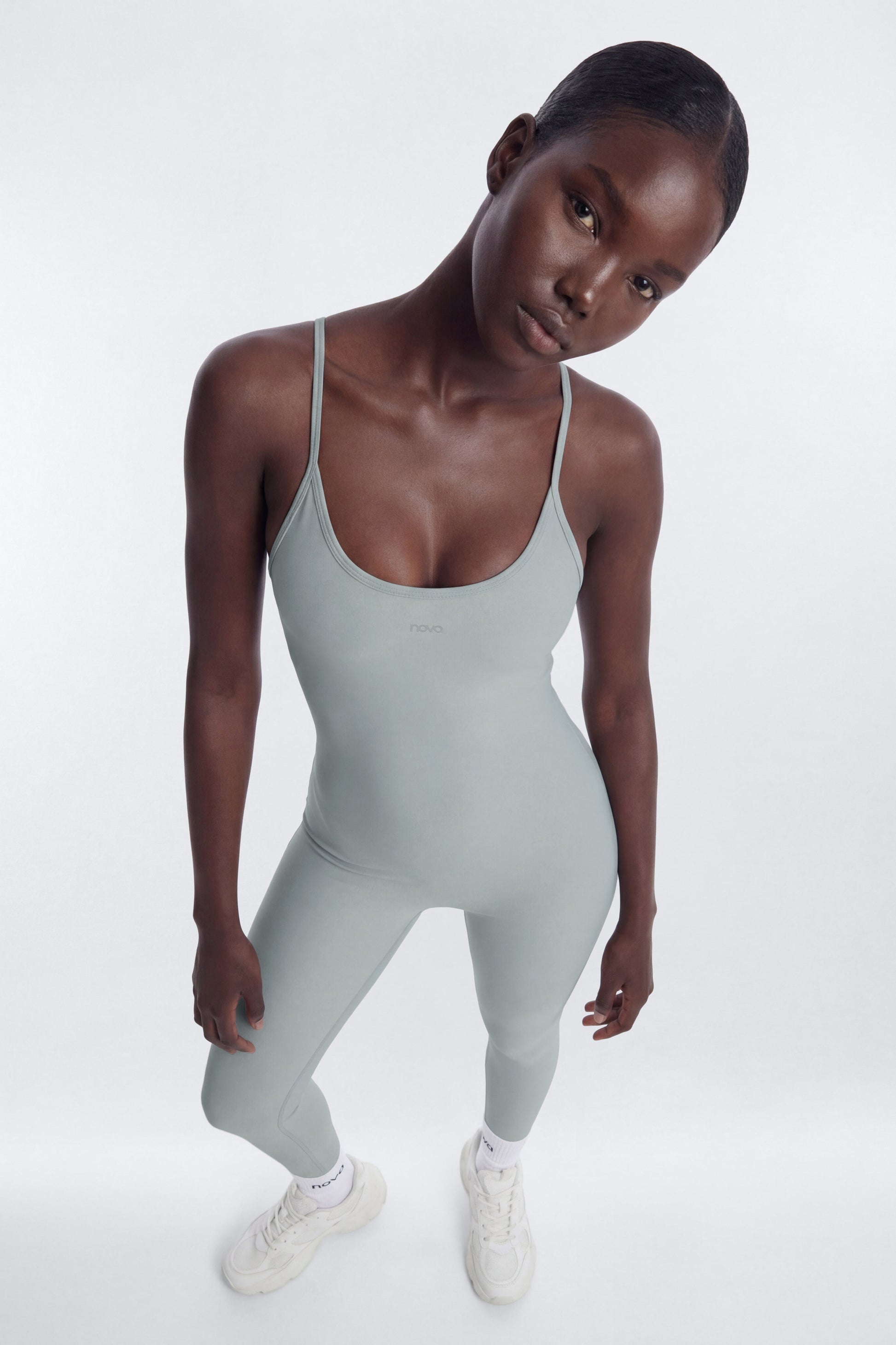 AirSculpt™ 25″ Skinny Jumpsuit - Steel Fashion Nova