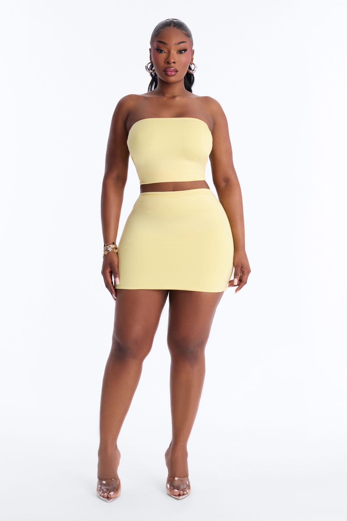 Contour Double Lined Tube Top - Yellow