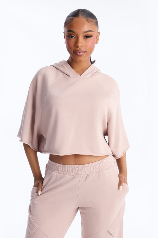 Easy Days French Terry Lounge Top - Taupe