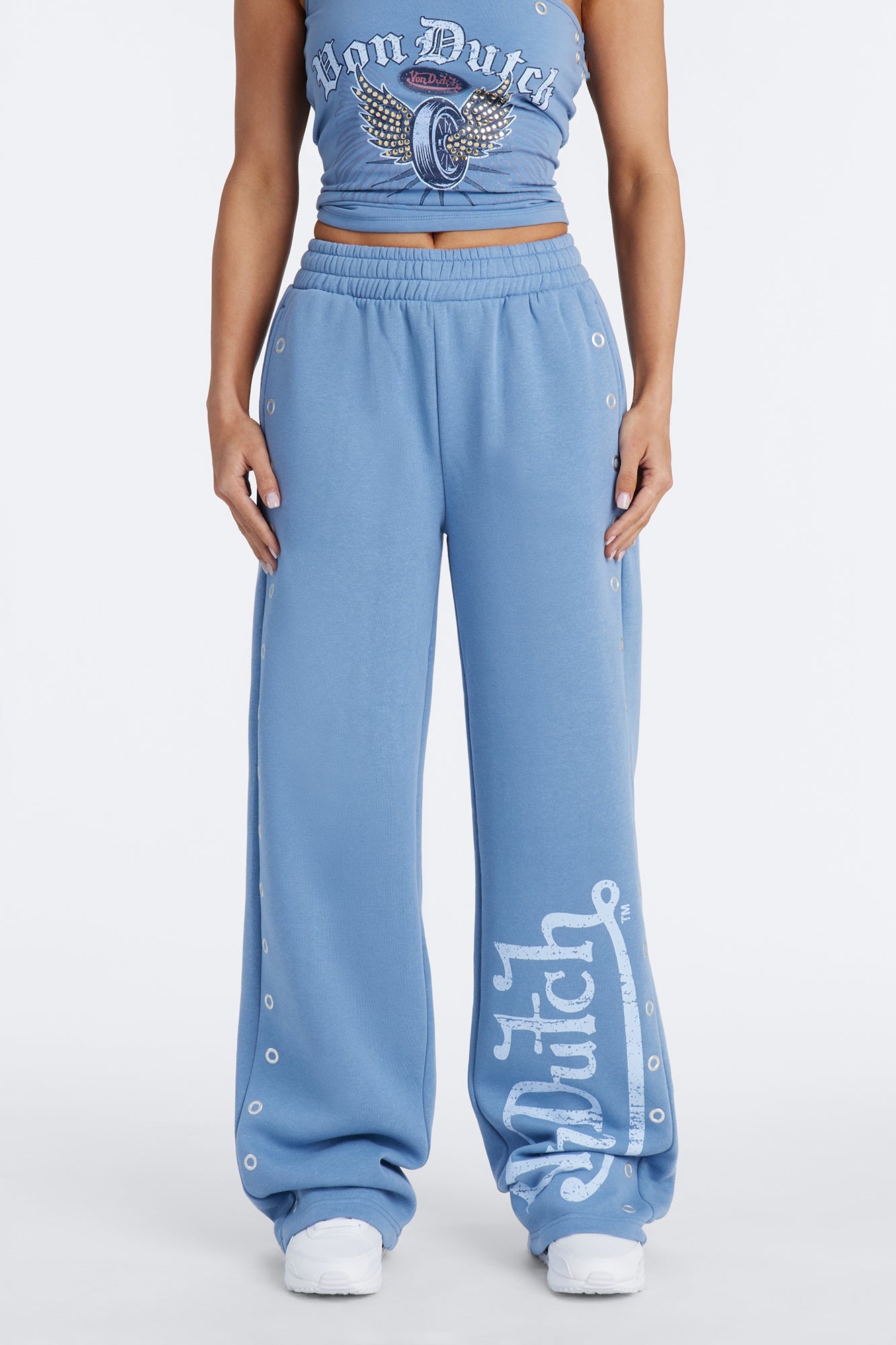Von Dutch Rocker Grommet Pant - Light Blue