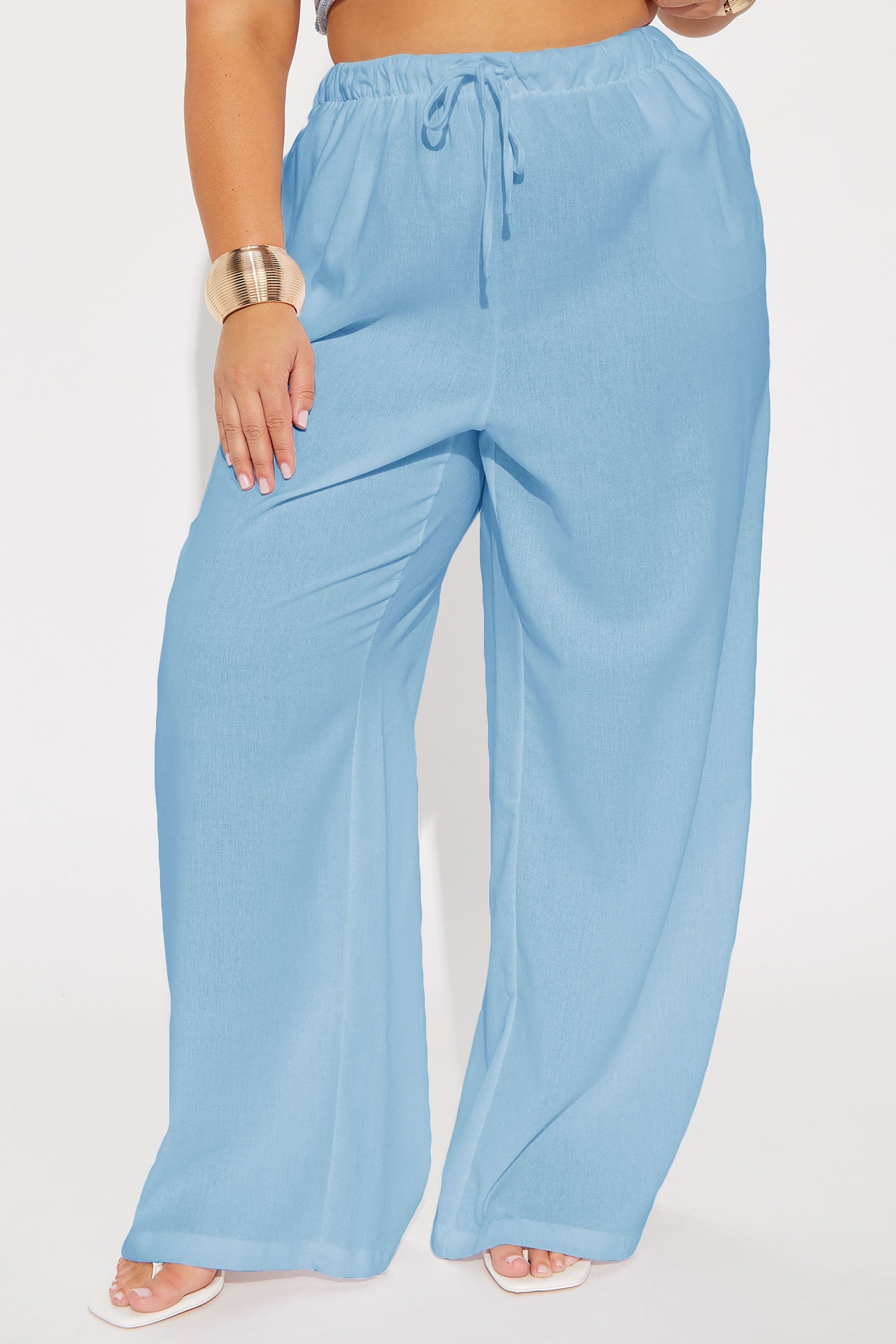 Beach Walks Linen Pant - Light Blue