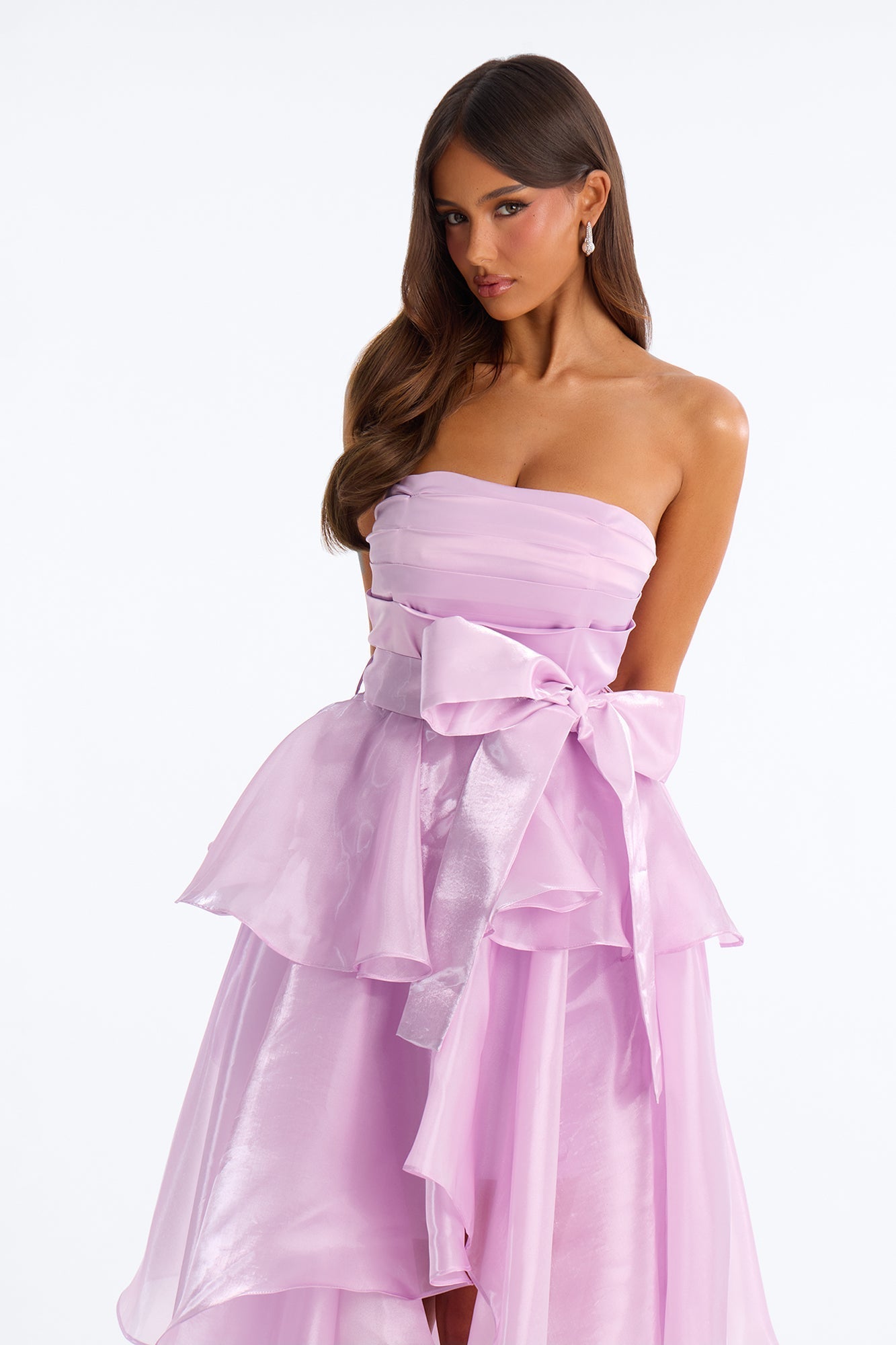 Hanna Ruffle Organza Midi Dress - Lavender Fashion Nova