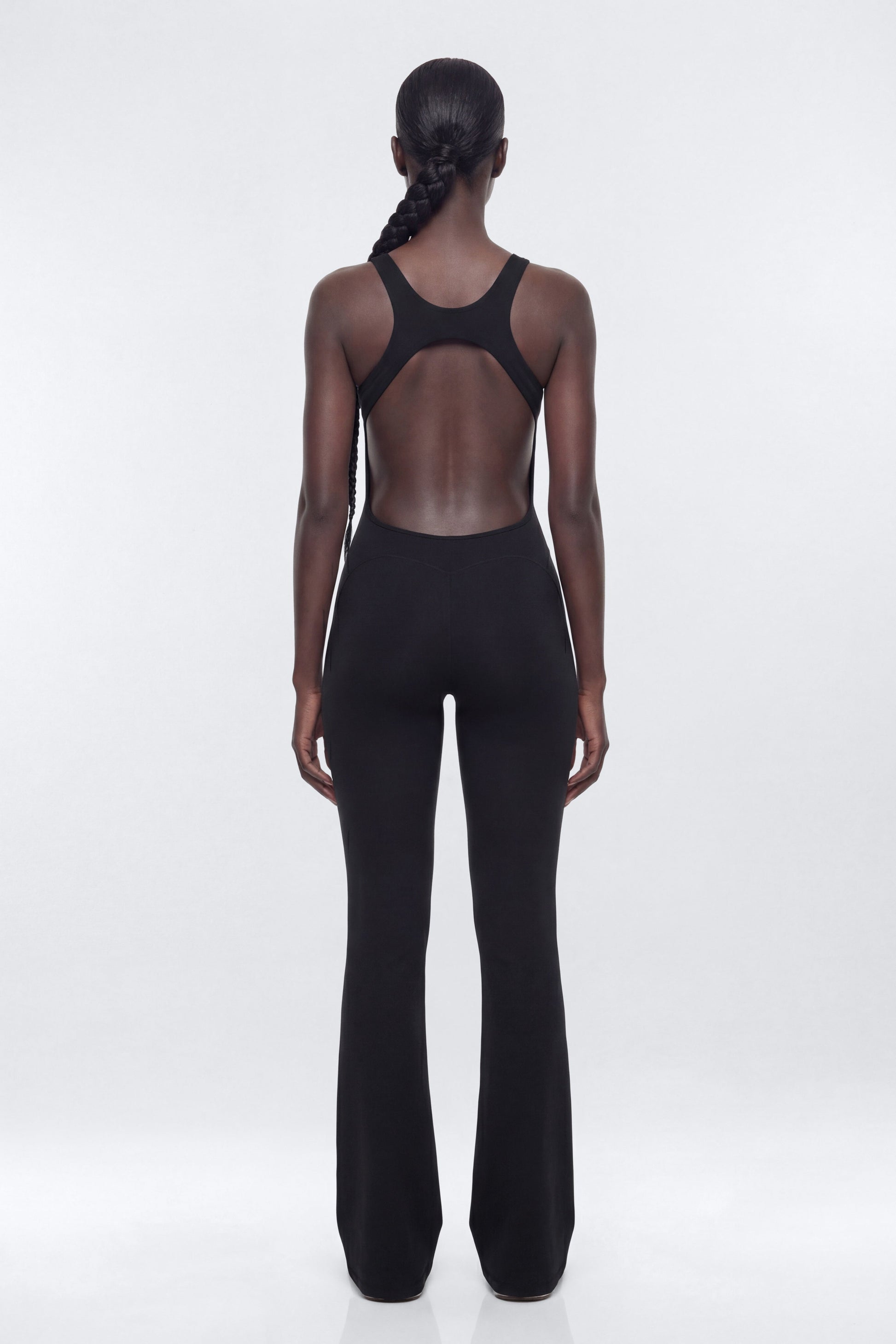 CloudForm™ 32″ Inseam Backless Sports Jumpsuit - Black Fashion Nova
