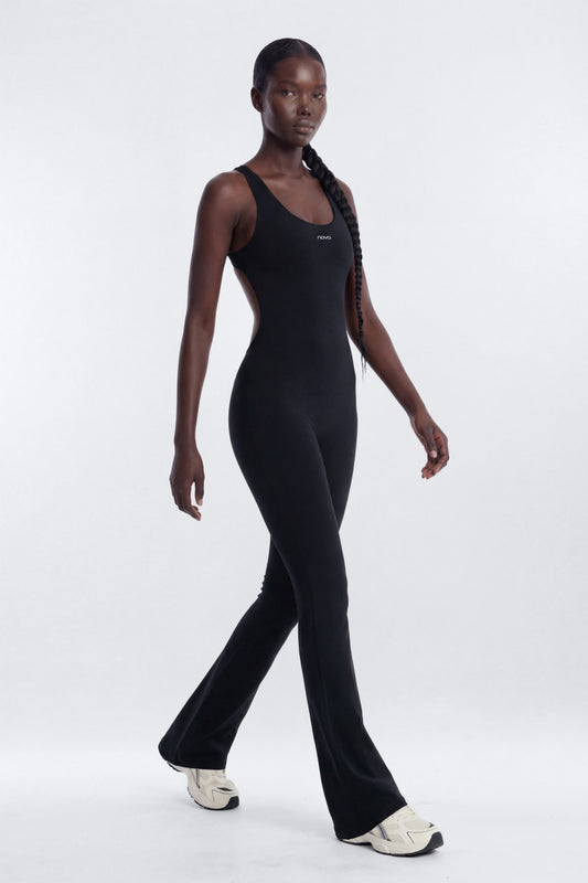 CloudForm™ 32″ Inseam Backless Sports Jumpsuit - Black Fashion Nova