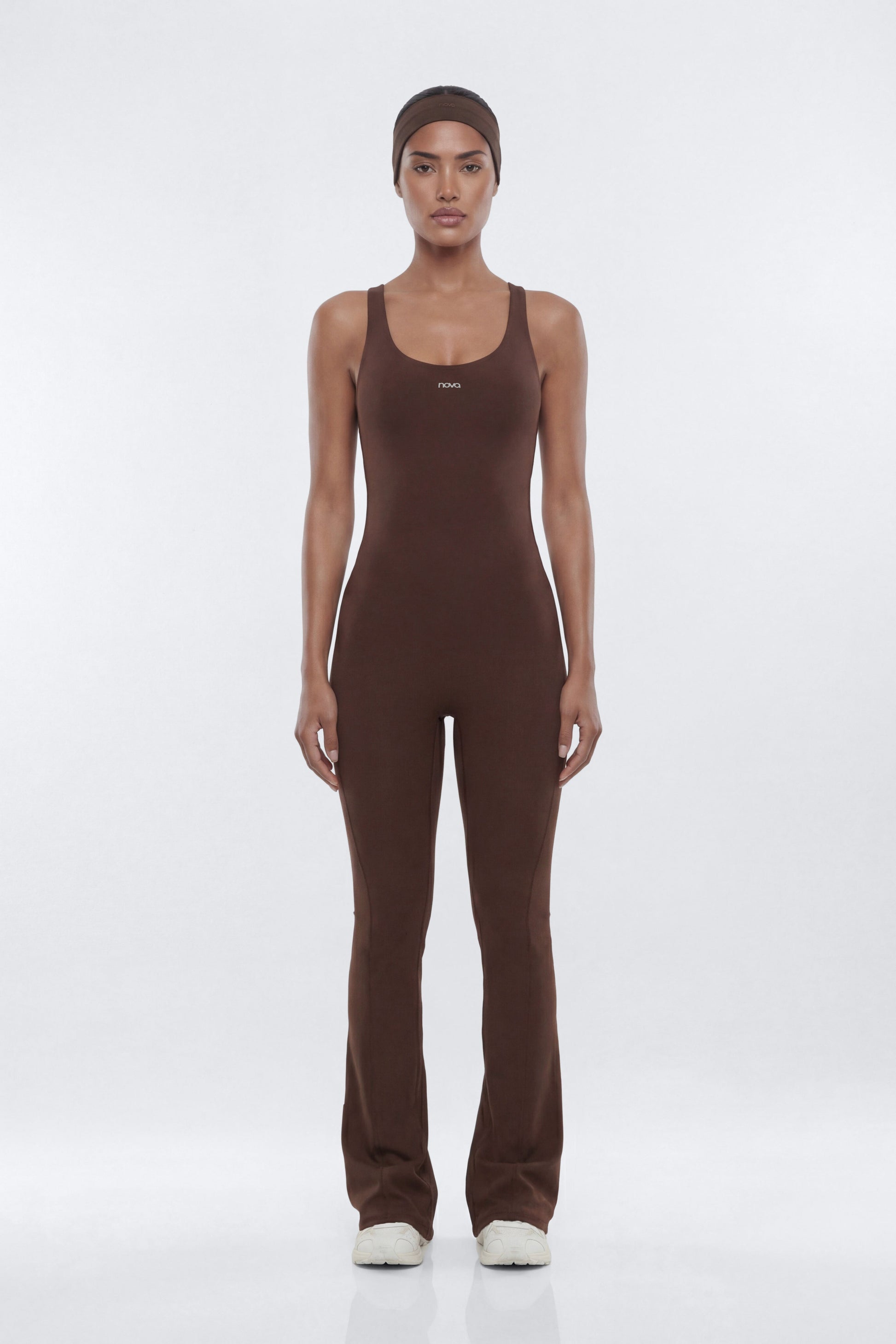 CloudForm™ 32″ Inseam Backless Sports Jumpsuit - Brown Fashion Nova