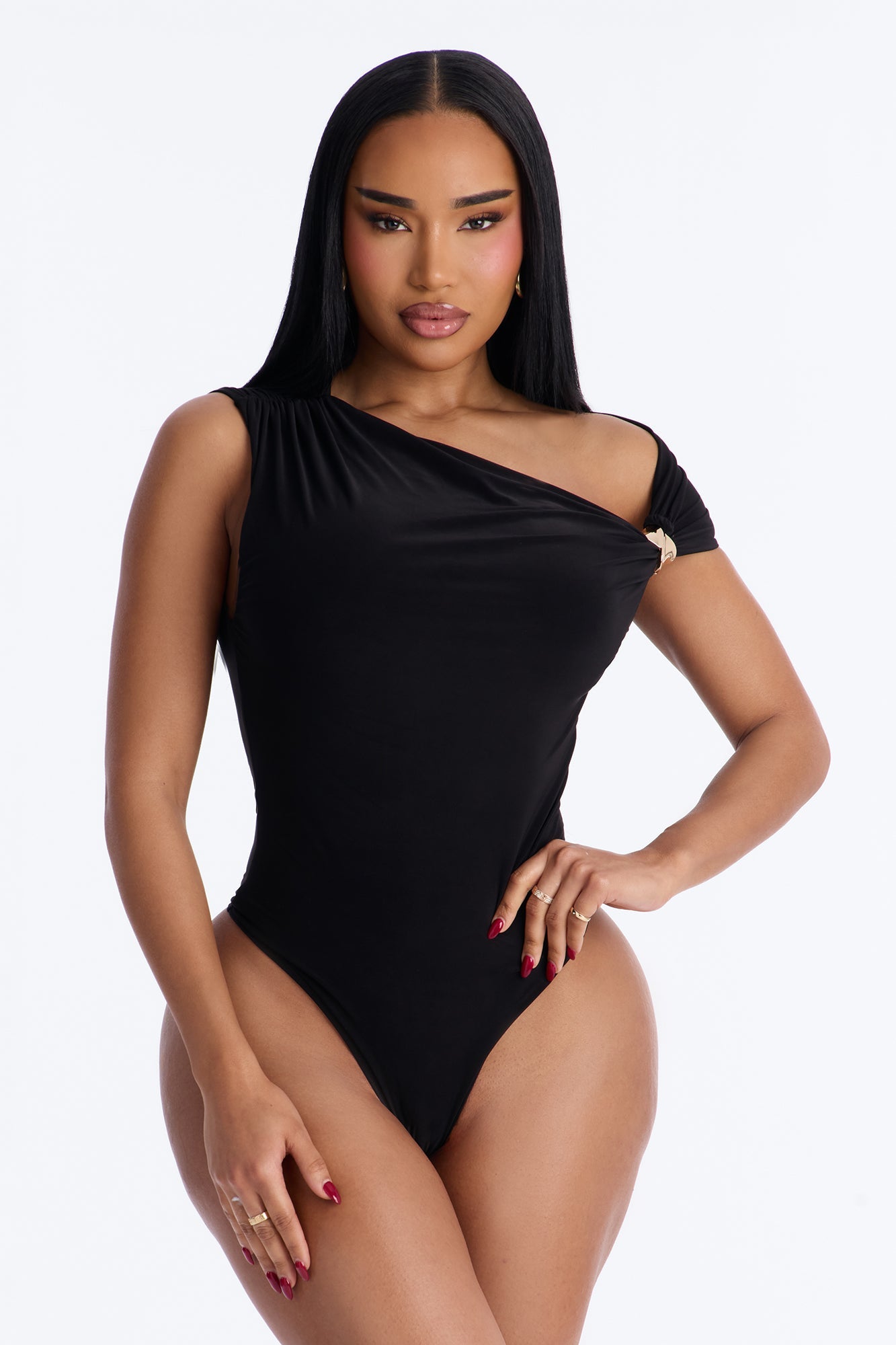 Moments Notice Off Shoulder Bodysuit - Black