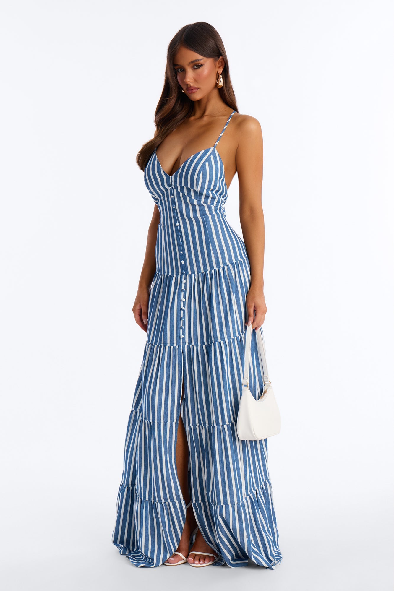 Olivia Striped Maxi Dress - Blue/combo