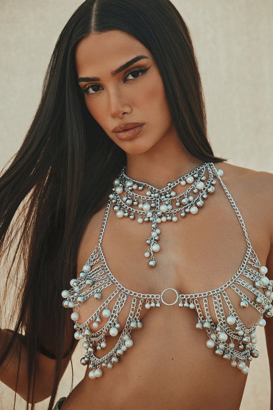 Bubble Baddie Body Chain - Silver