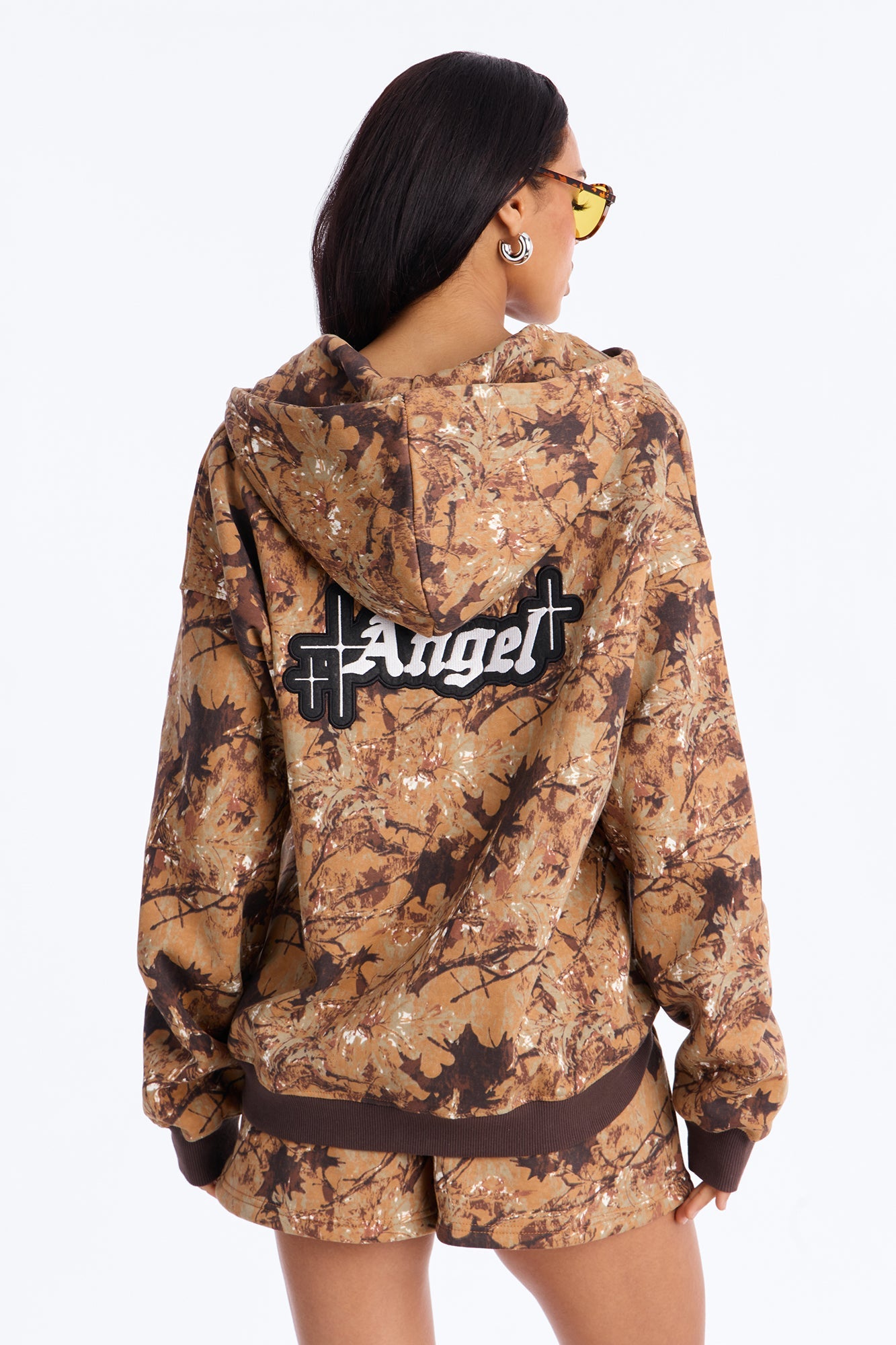 Rebel Spirit Fleece Camo Short Set - Camel/combo