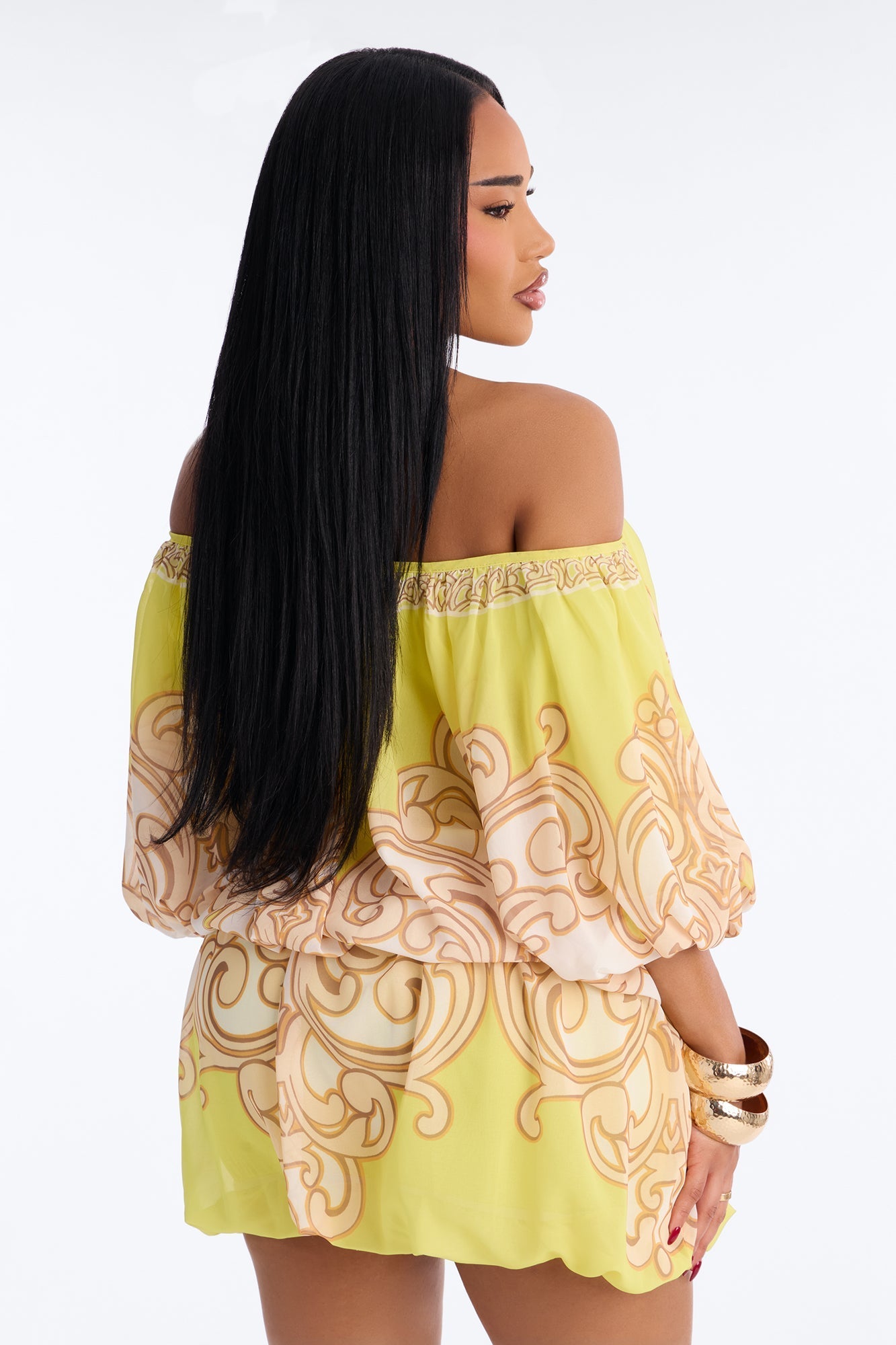 Imani One Shoulder Chiffon Mini Dress - Yellow Fashion Nova