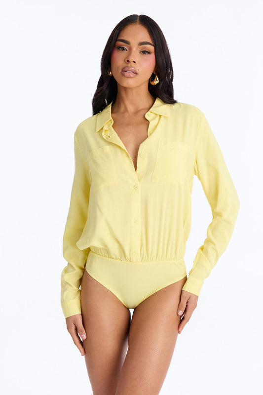 You Better Work Bodysuit - Yellow Fashion Nova