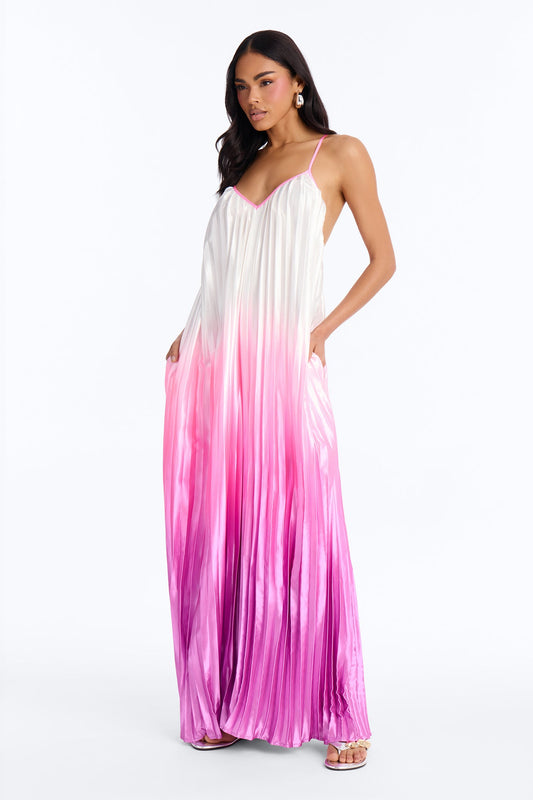 Paige Satin Ombre Wide Leg Jumpsuit - Pink