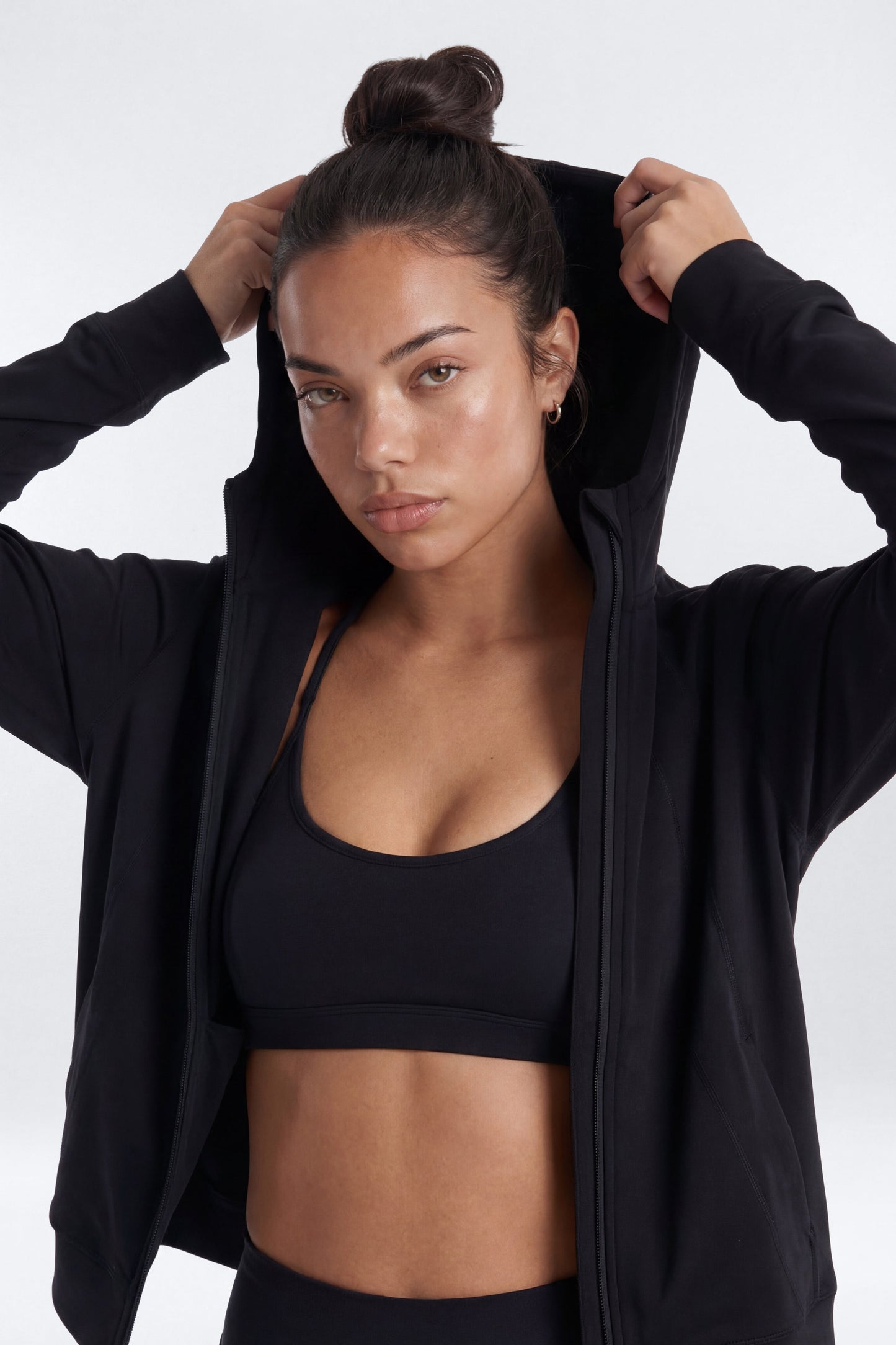 ProStretch™ Front Zip Hoodie Jacket - Black Fashion Nova