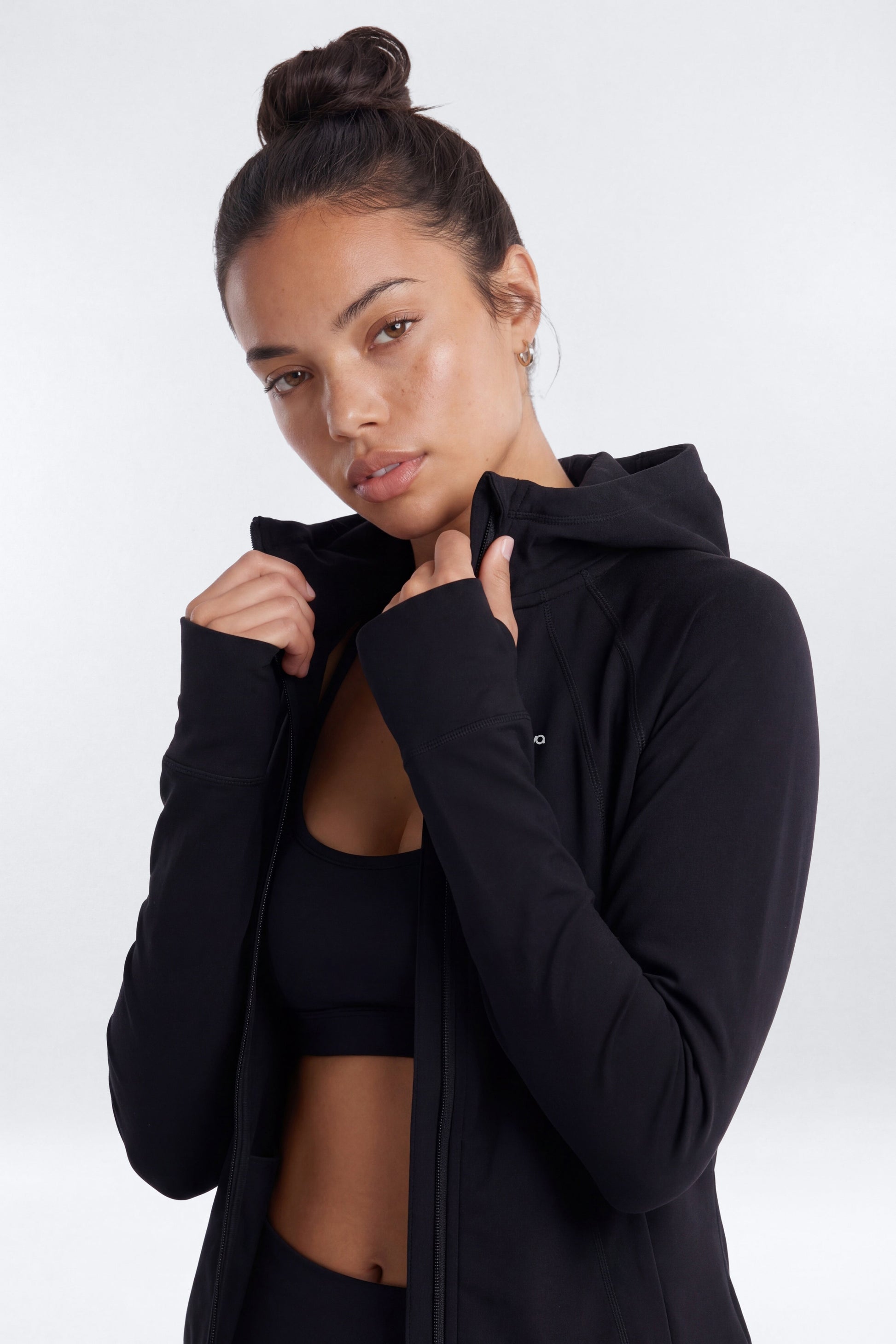 ProStretch™ Front Zip Hoodie Jacket - Black Fashion Nova