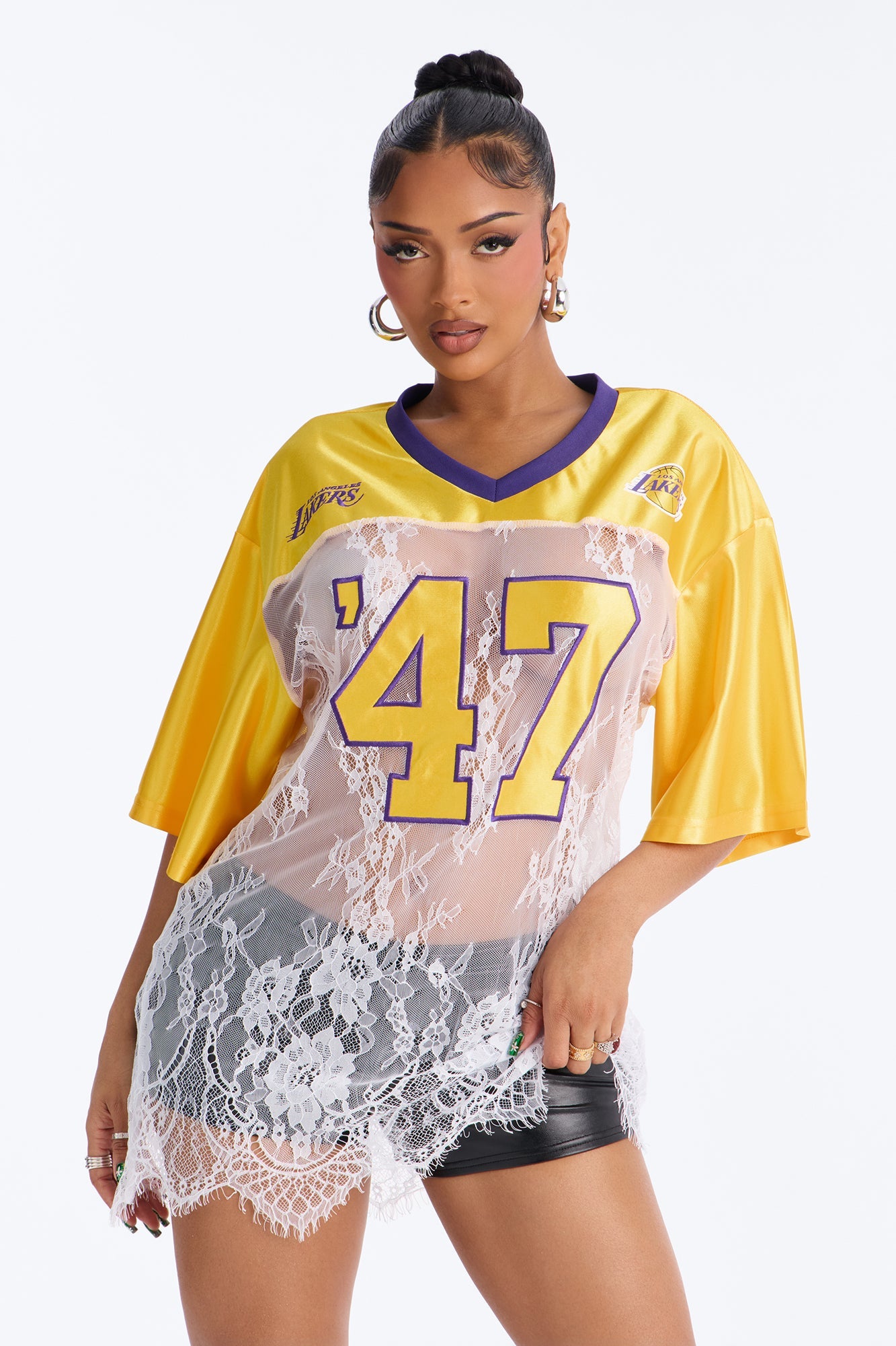 NBA LA Lakers Lace Top - White