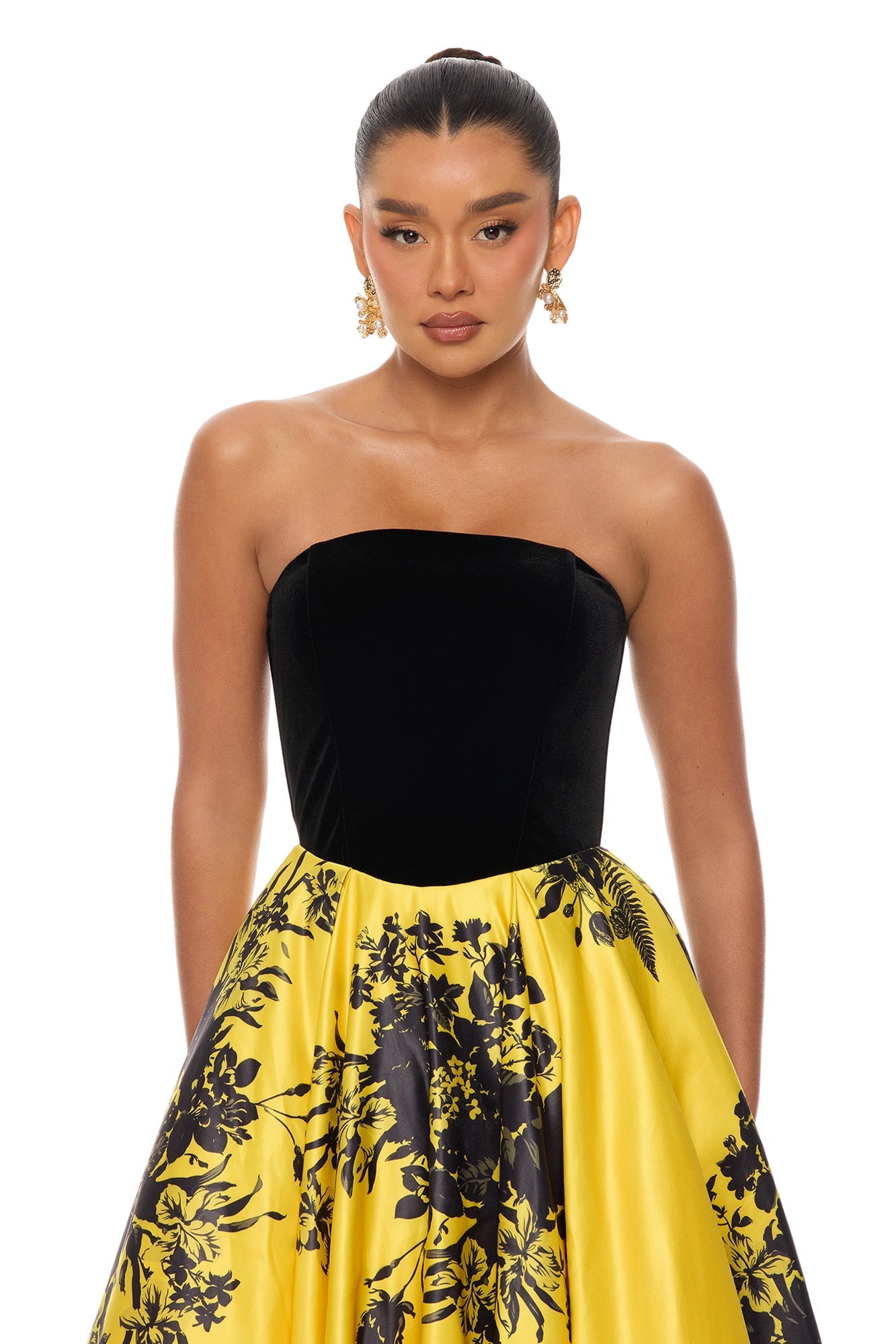 Miranda A Line Gown - Yellow/combo Fashion Nova