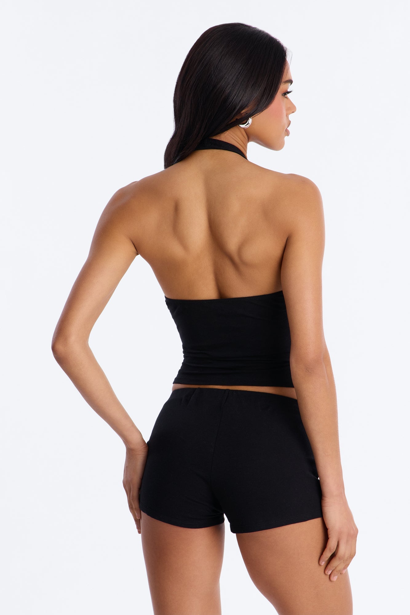 Hold Onto Her Graphic Halter Short Set - Black Fashion Nova