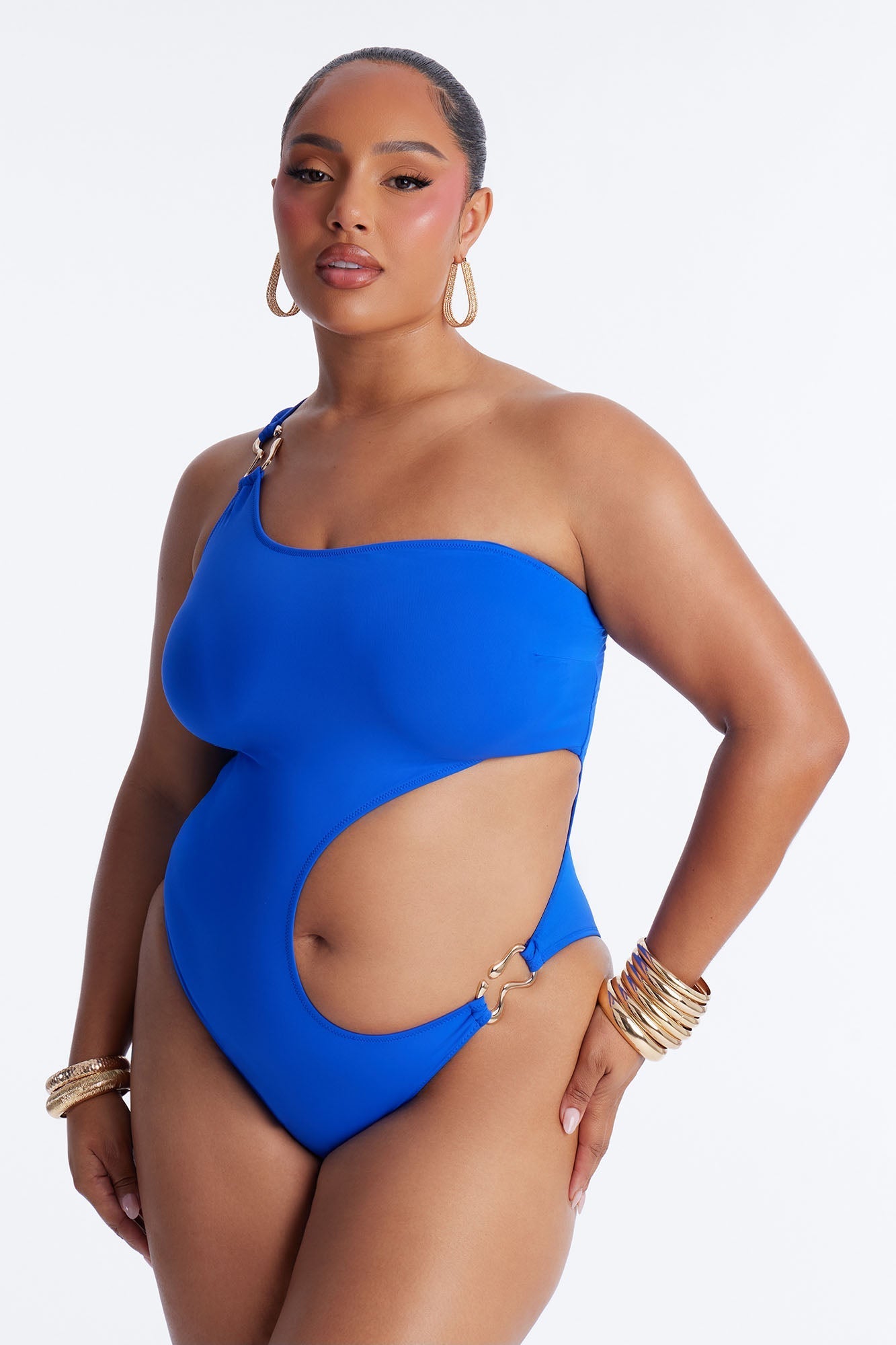 Stay Salty Hardware Cut Out Sheer 2 Piece Swimsuit - Royal Fashion Nova