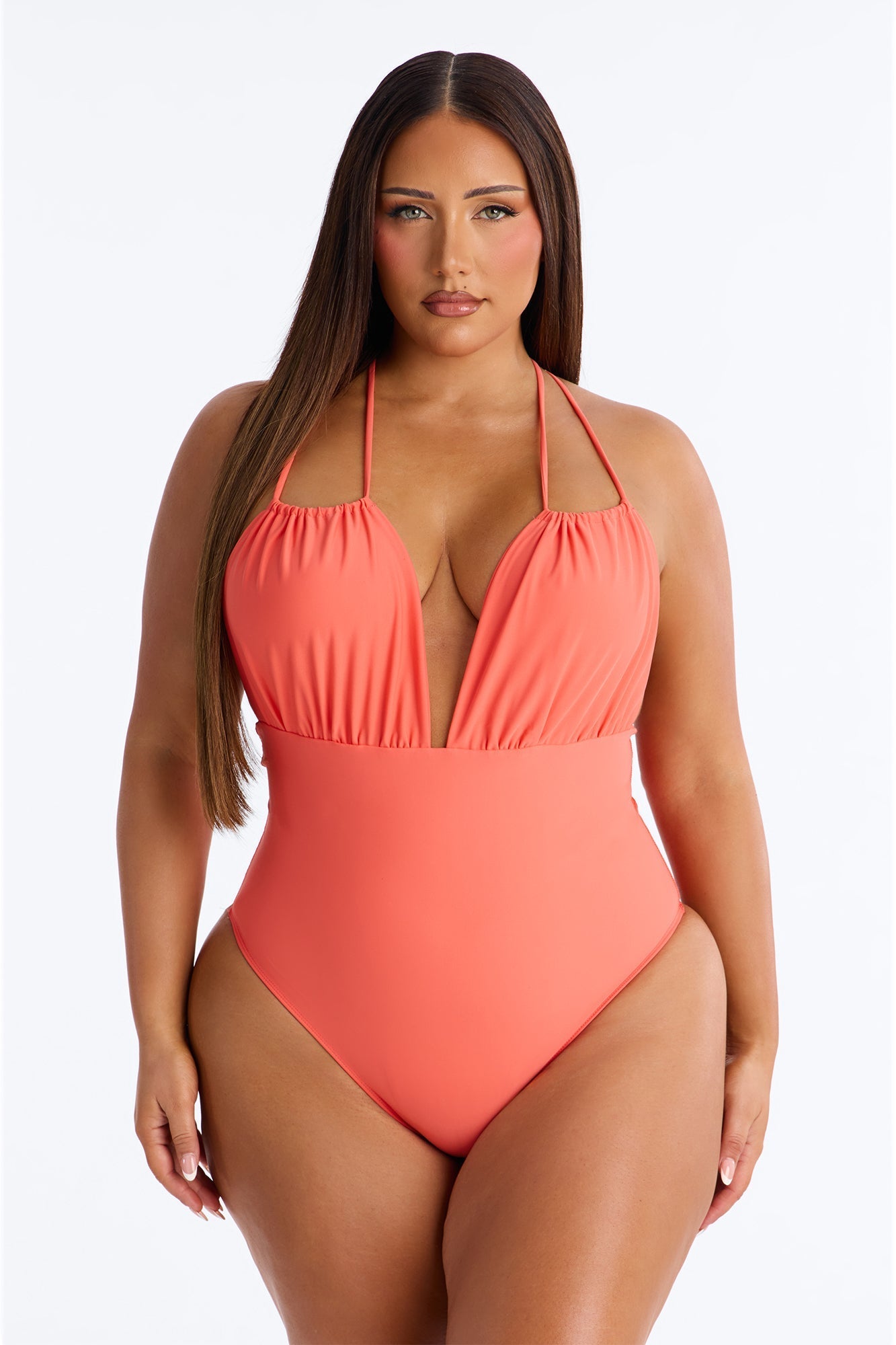Lagoon Luxe 1 Piece Swimsuit - Coral Fashion Nova