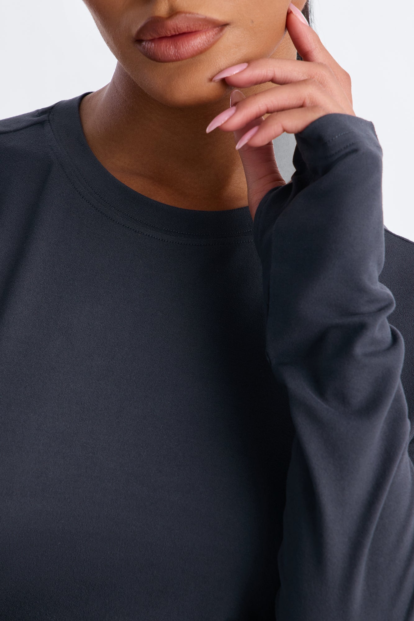 Daily Shift Long Sleeve Stretch Under Scrub Shirt - Charcoal