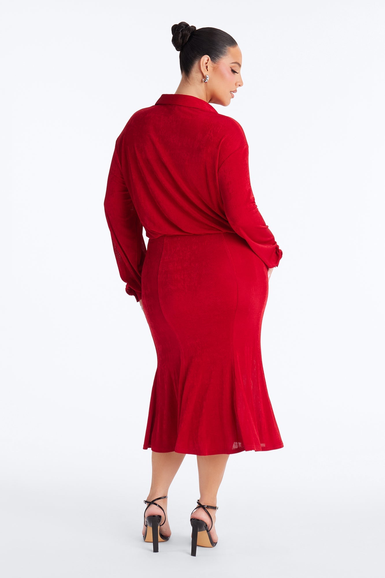 Jemma Slinky Midi Dress - Red Fashion Nova