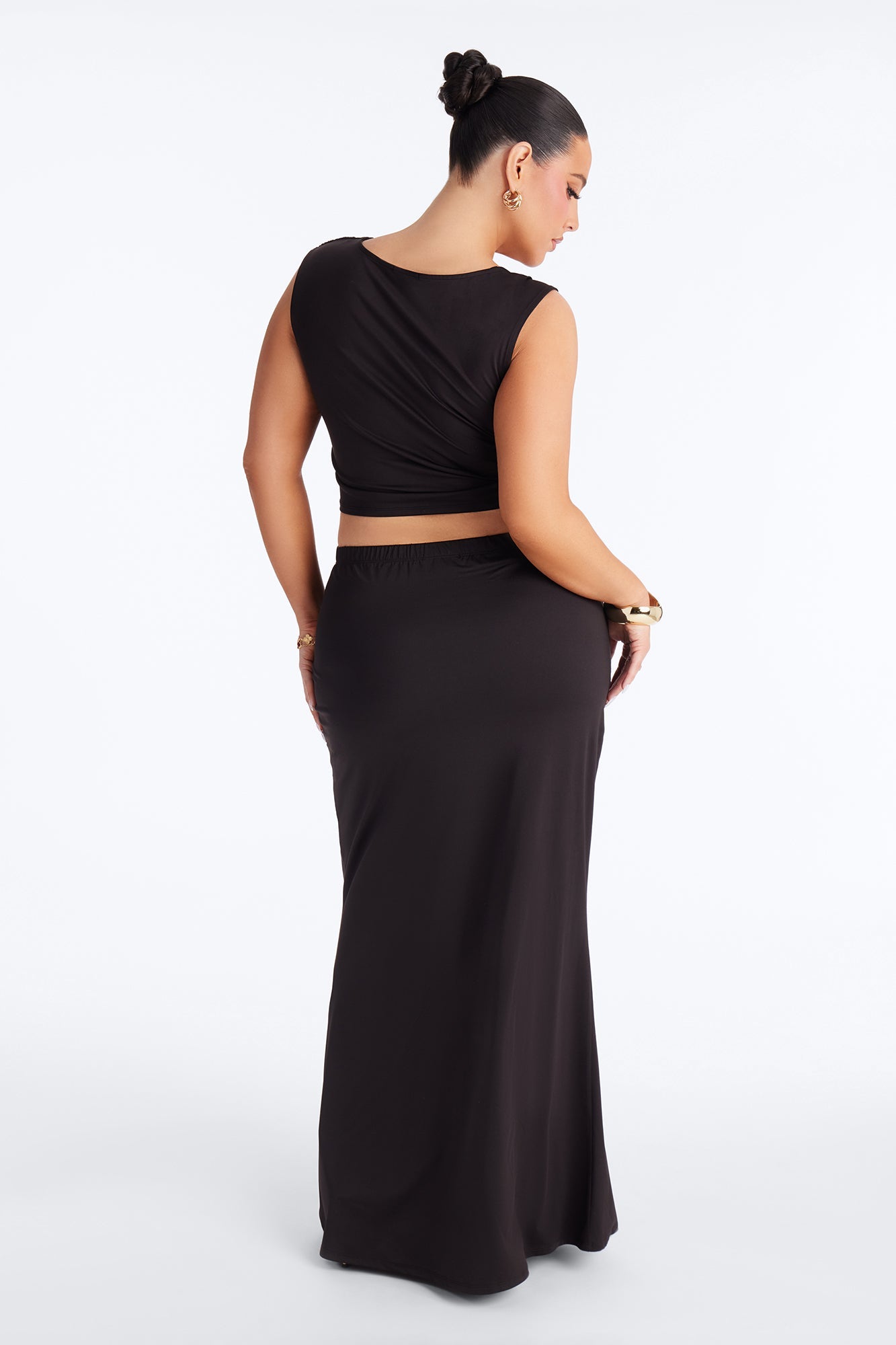 Romance Me Hardware Maxi Skirt Set - Black Fashion Nova