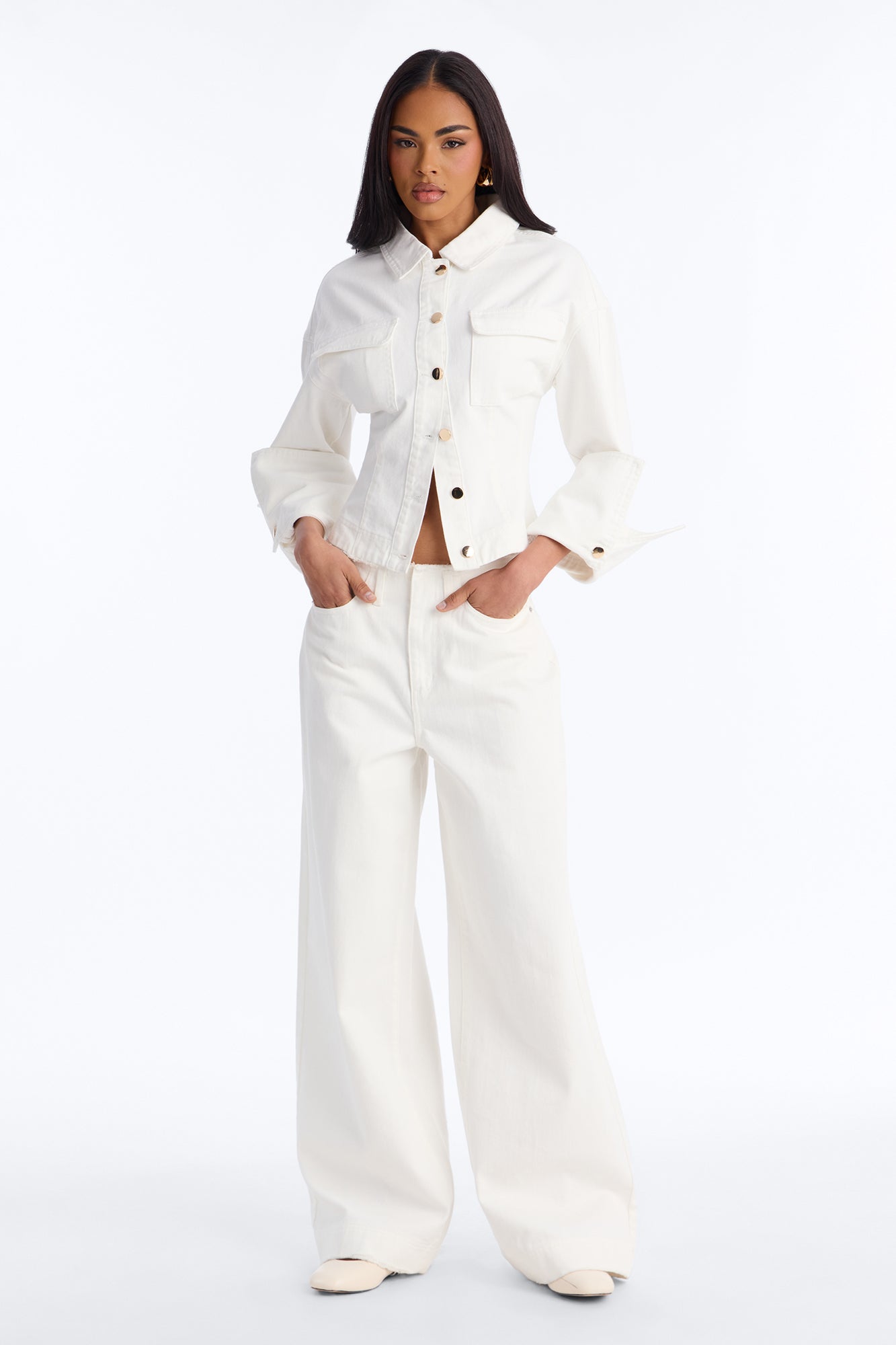 Always In Season Denim Shirt - White