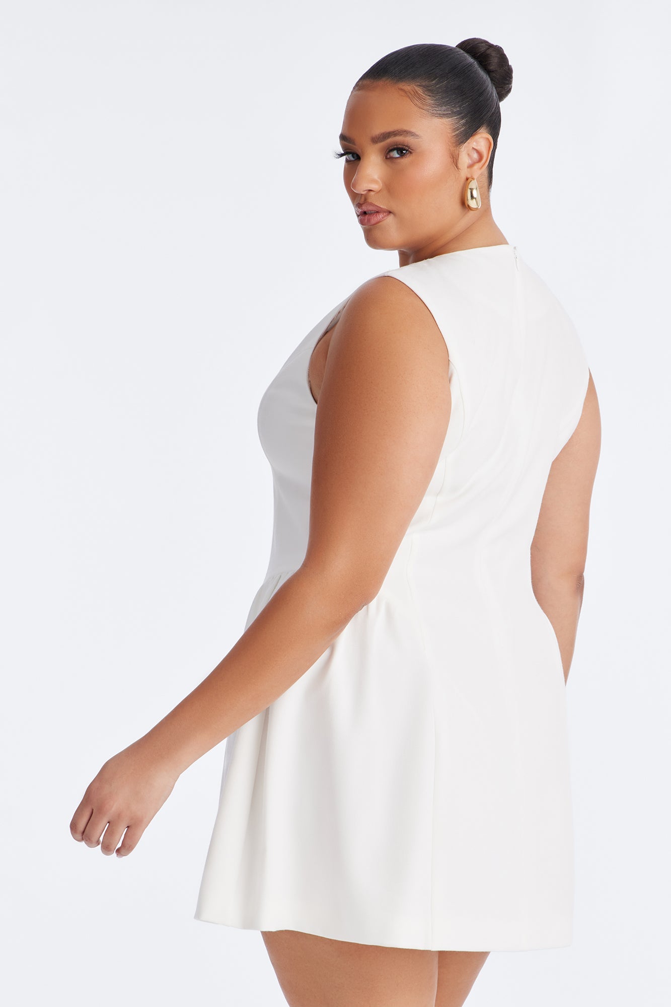 Elsie Sleeveless Button Up Mini Dress - White Fashion Nova