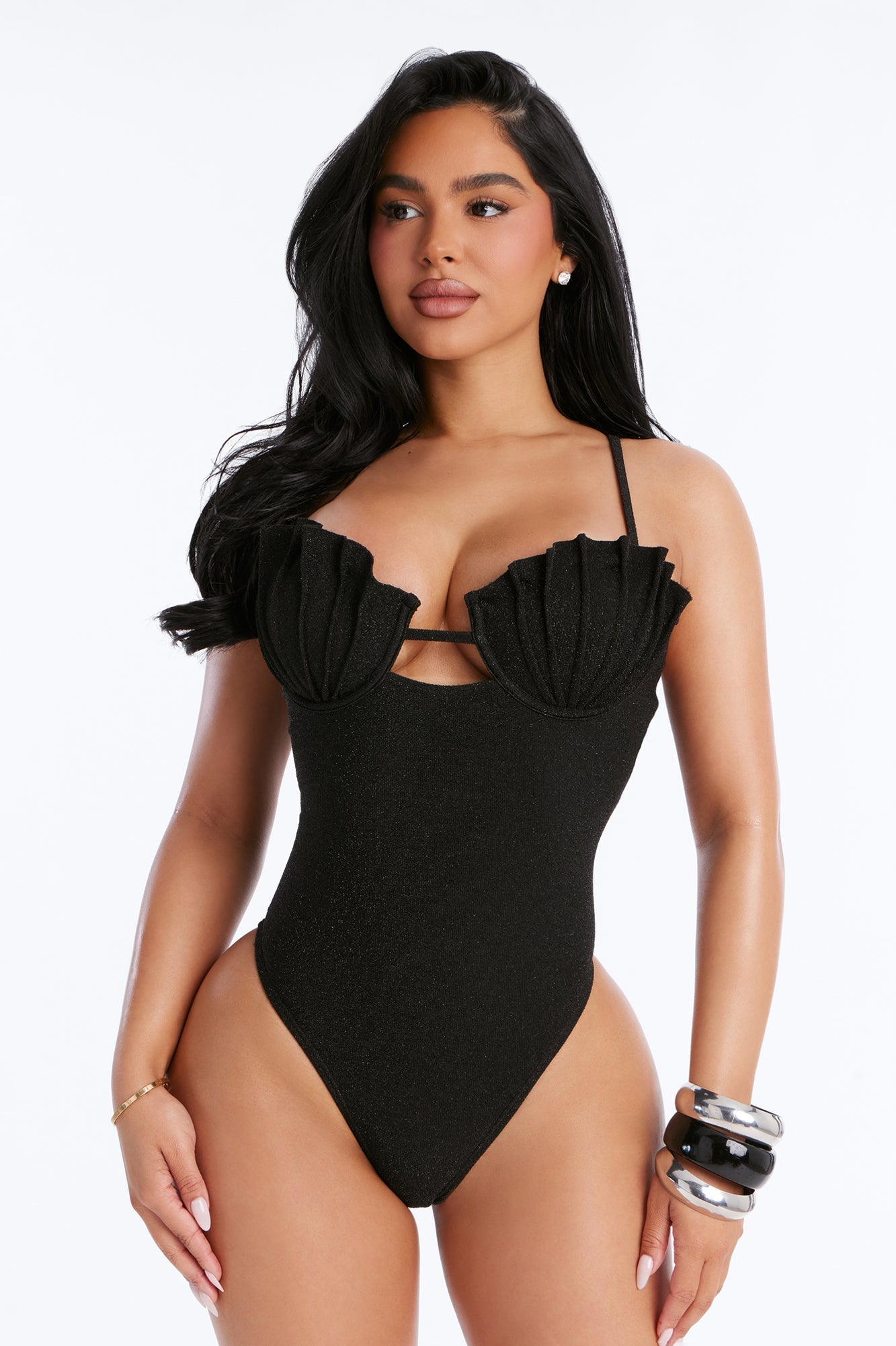 Taken By The Sea High Leg 1 Piece Swimsuit - Black Fashion Nova