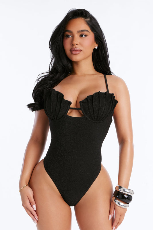Taken By The Sea High Leg 1 Piece Swimsuit - Black Fashion Nova