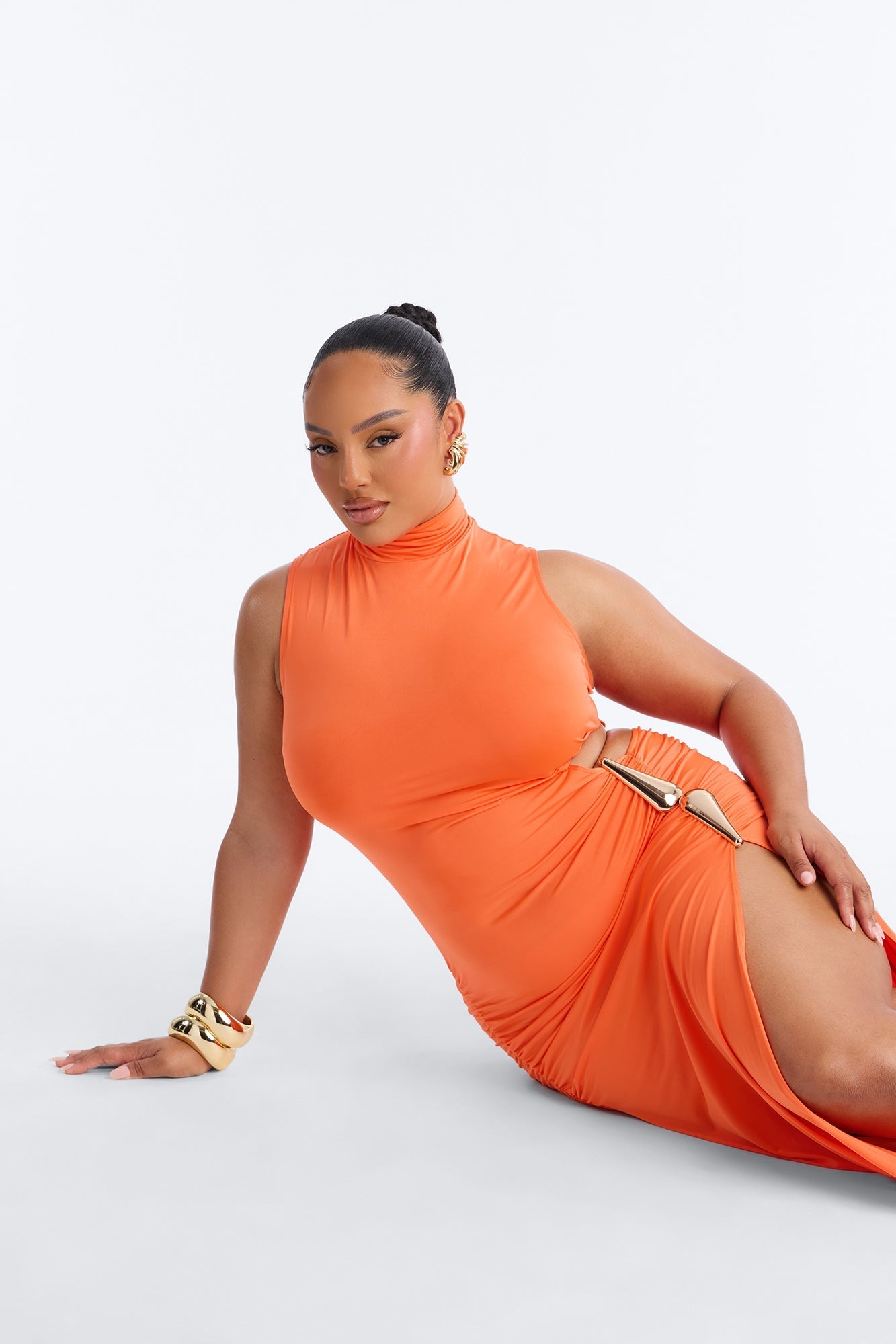 Never Blending In Maxi Dress - Neon Orange Fashion Nova