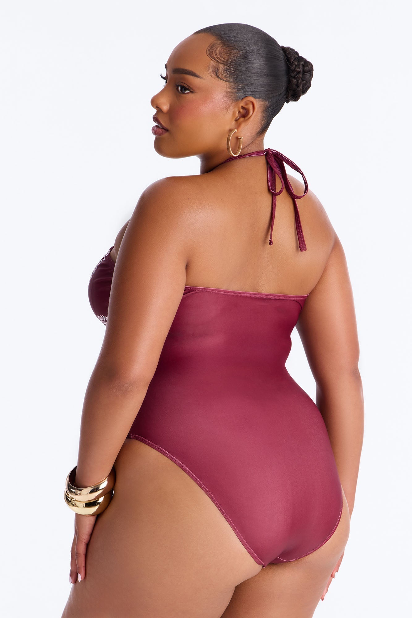 Sunset Serenity 1 Piece Swimsuit - Burgundy/combo Fashion Nova