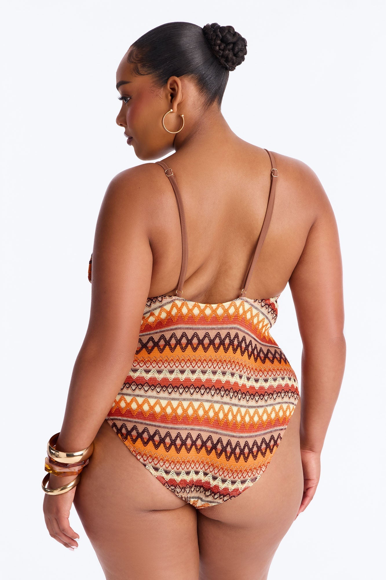 Marnie 1 Piece Swimsuit - Brown/combo Fashion Nova