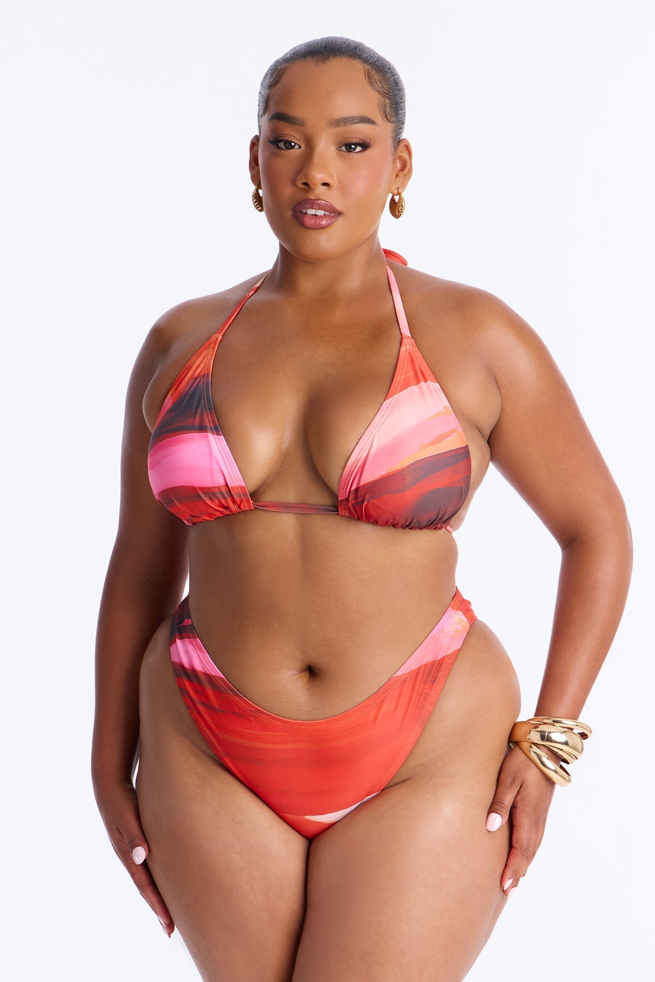 Can't Forget You Bikini And Sarong - Burgundy/combo Fashion Nova