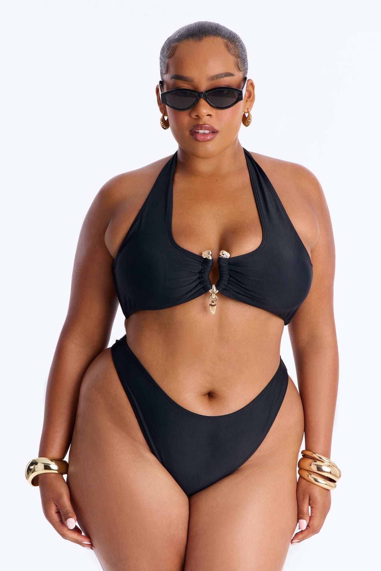 Till Sunrise Bikini And Coverup Skirt - Black Fashion Nova