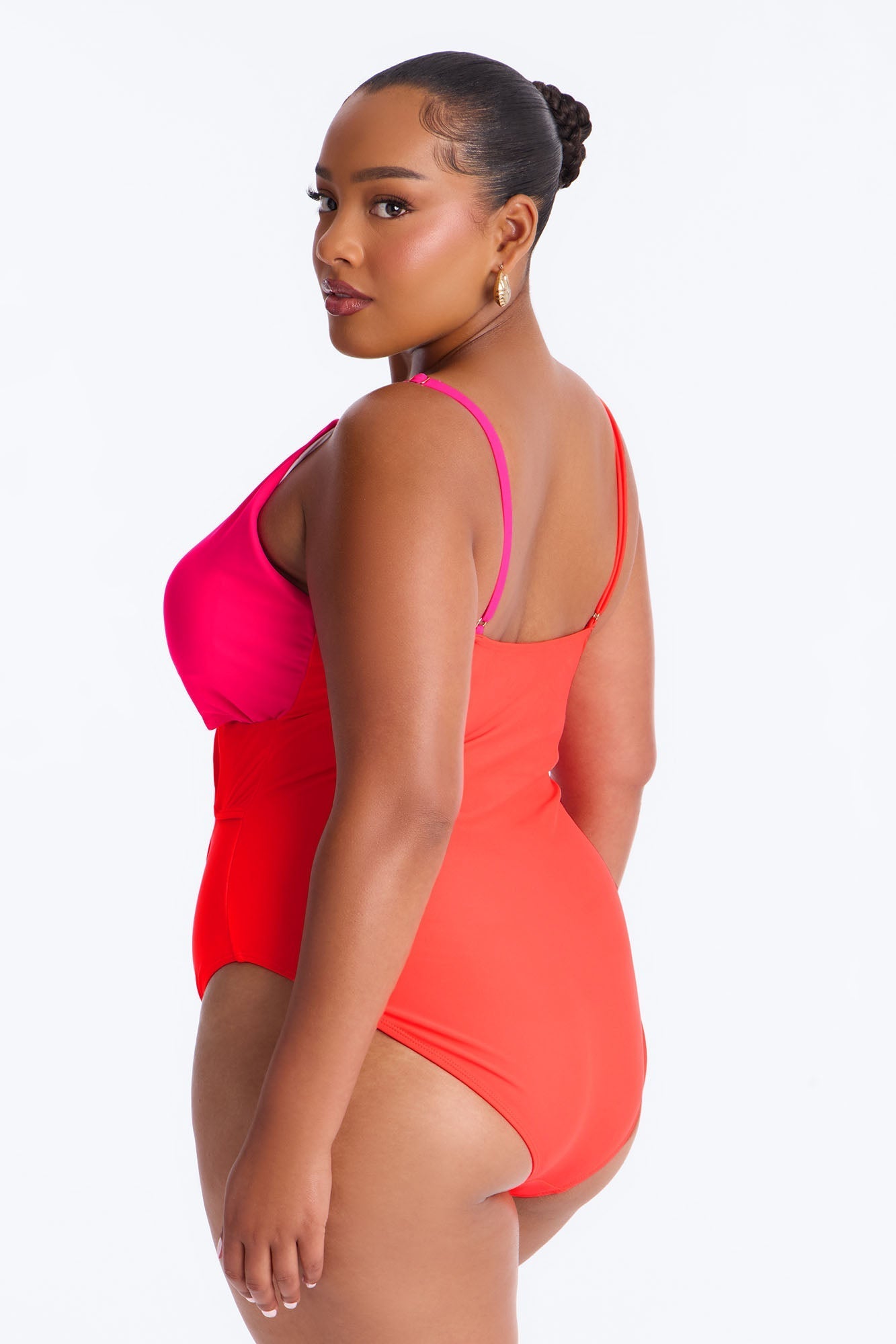 Zuma Beach 1 Piece Swimsuit - Orange/combo Fashion Nova