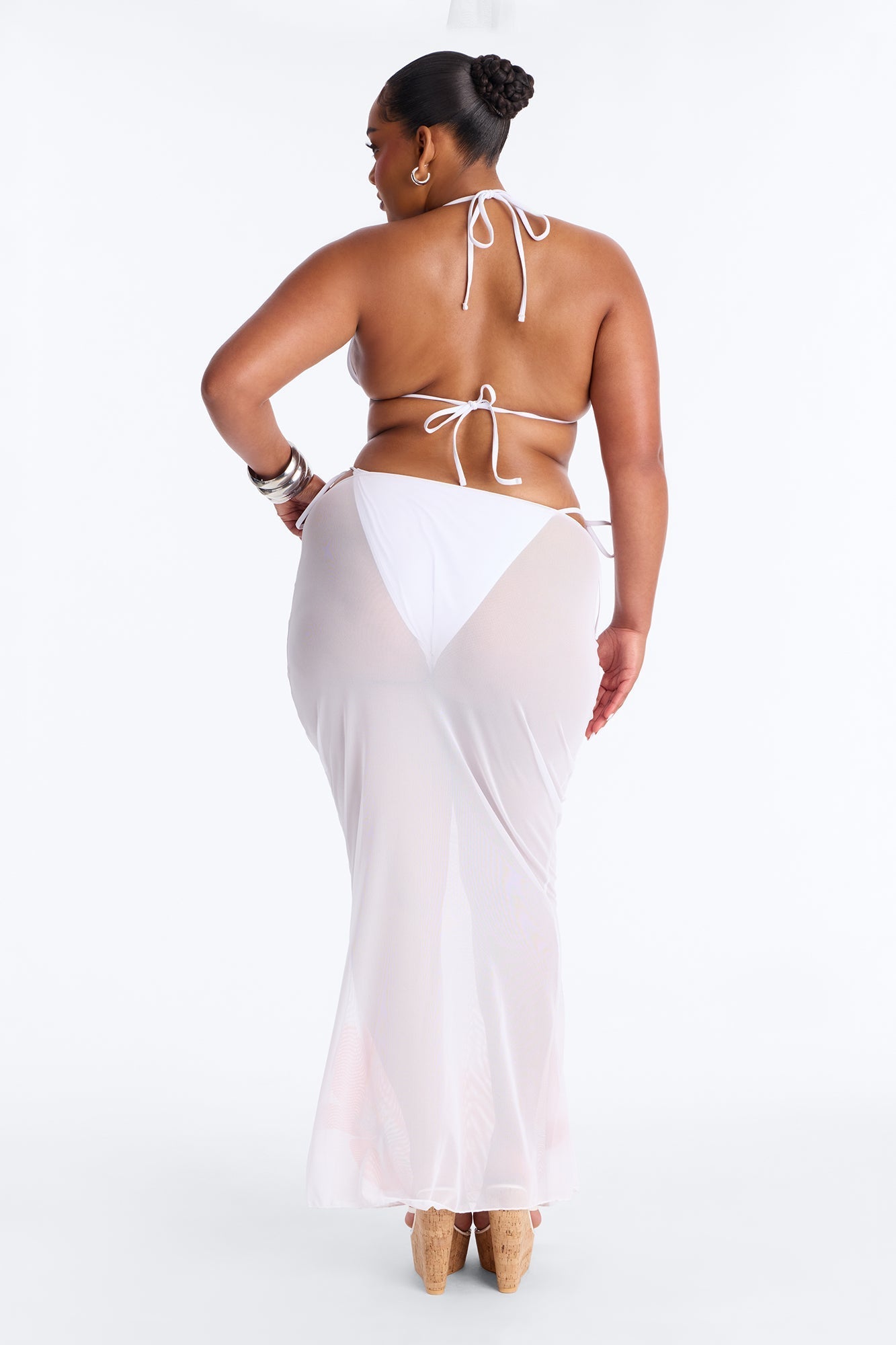 Playing It Cool Bikini And Sarong - White/combo Fashion Nova