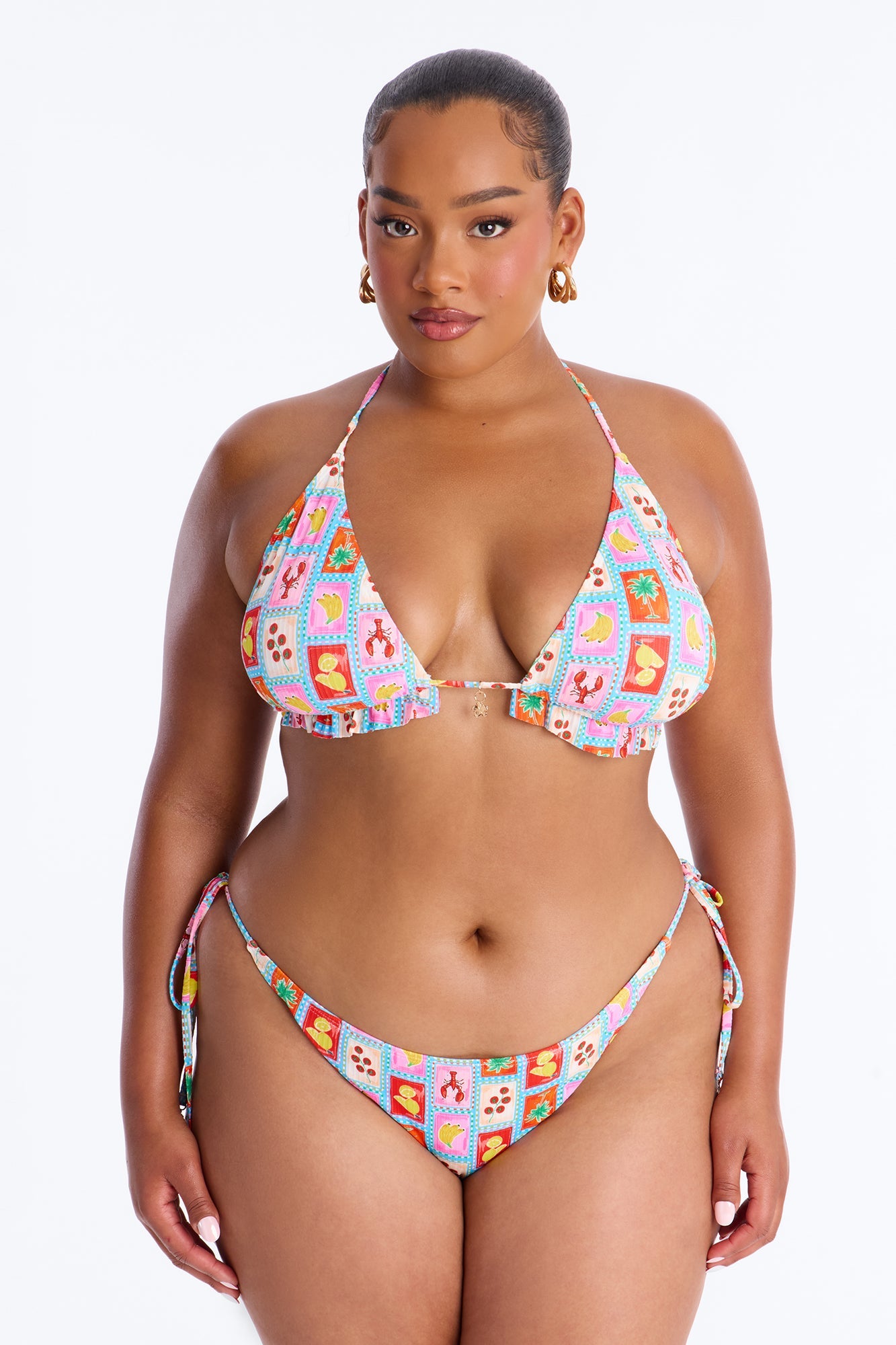 Peachy Keen 3 Piece Bikini & Mini Skirt Set - Pink/combo