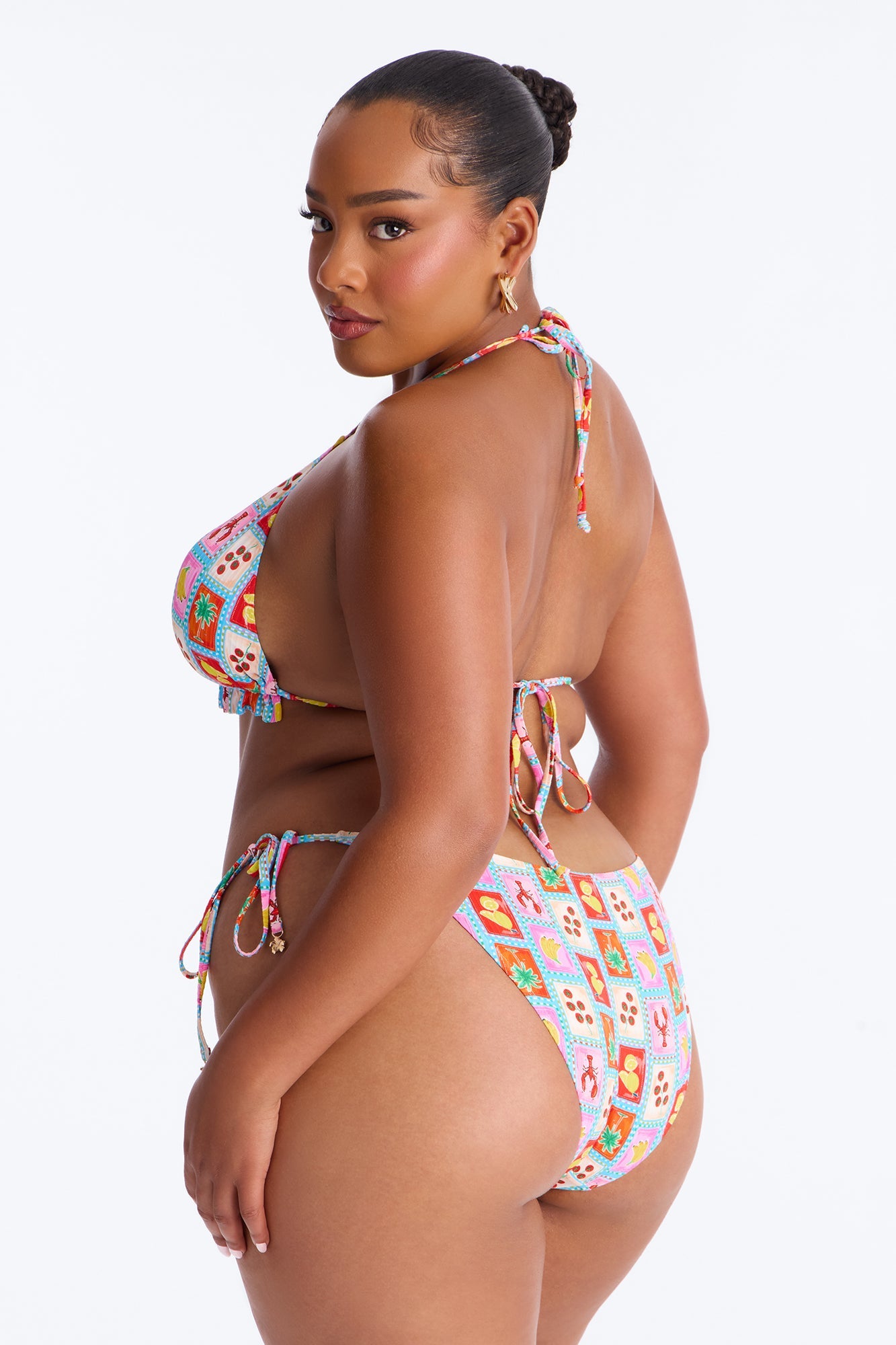 Peachy Keen 3 Piece Bikini & Mini Skirt Set - Pink/combo